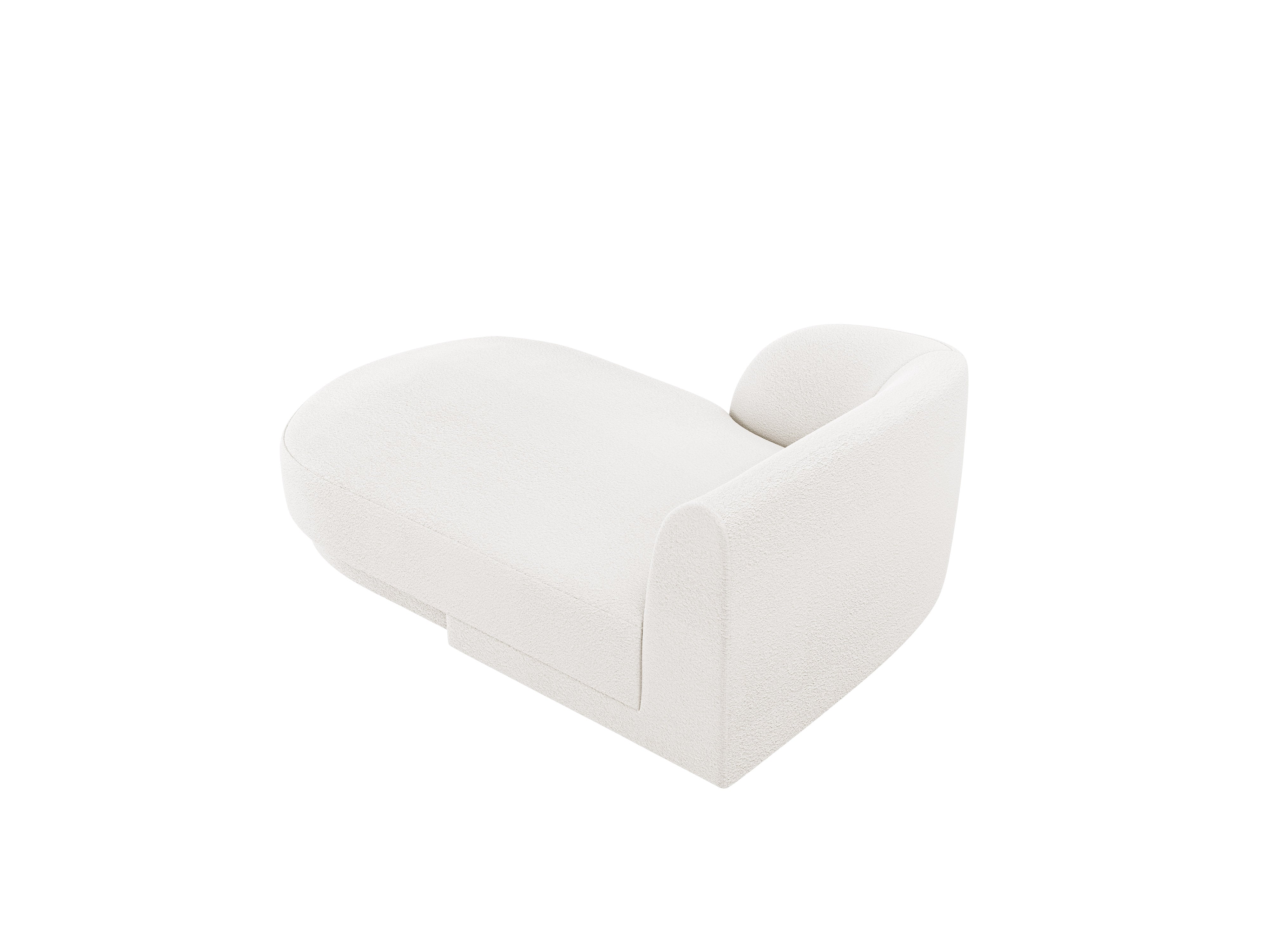 Left-facing chaise longue MILEY white boucle