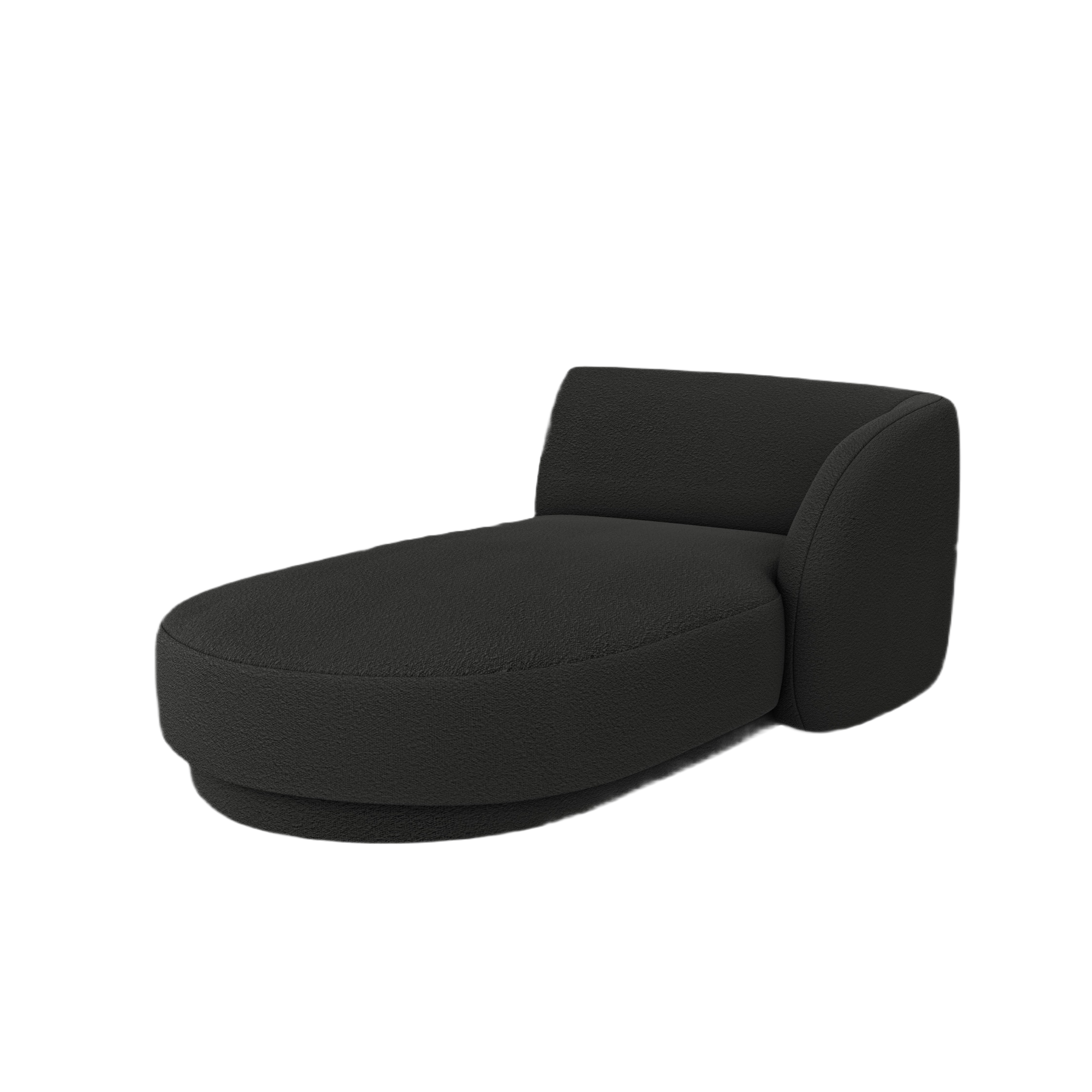 Pravostranný szezlong MILEY černý boucle