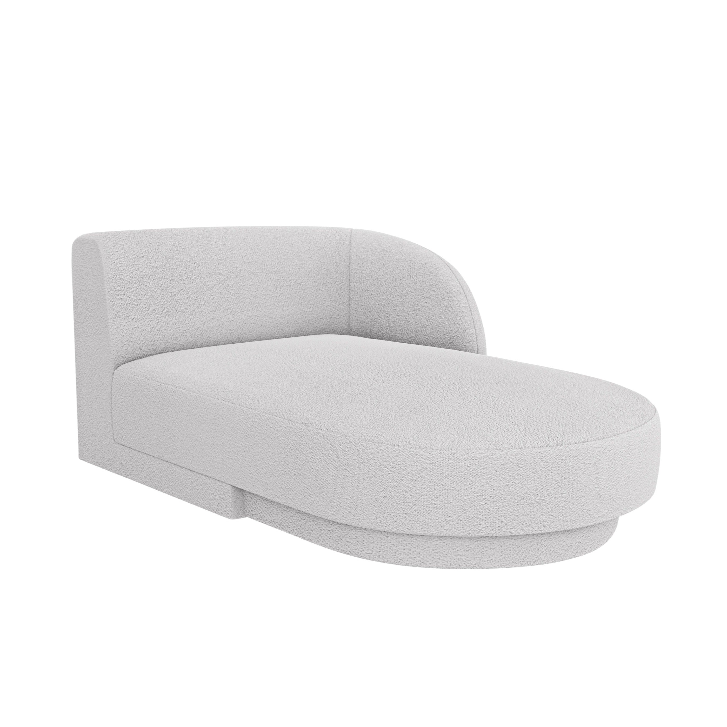 Right-facing chaise longue MILEY light gray boucle