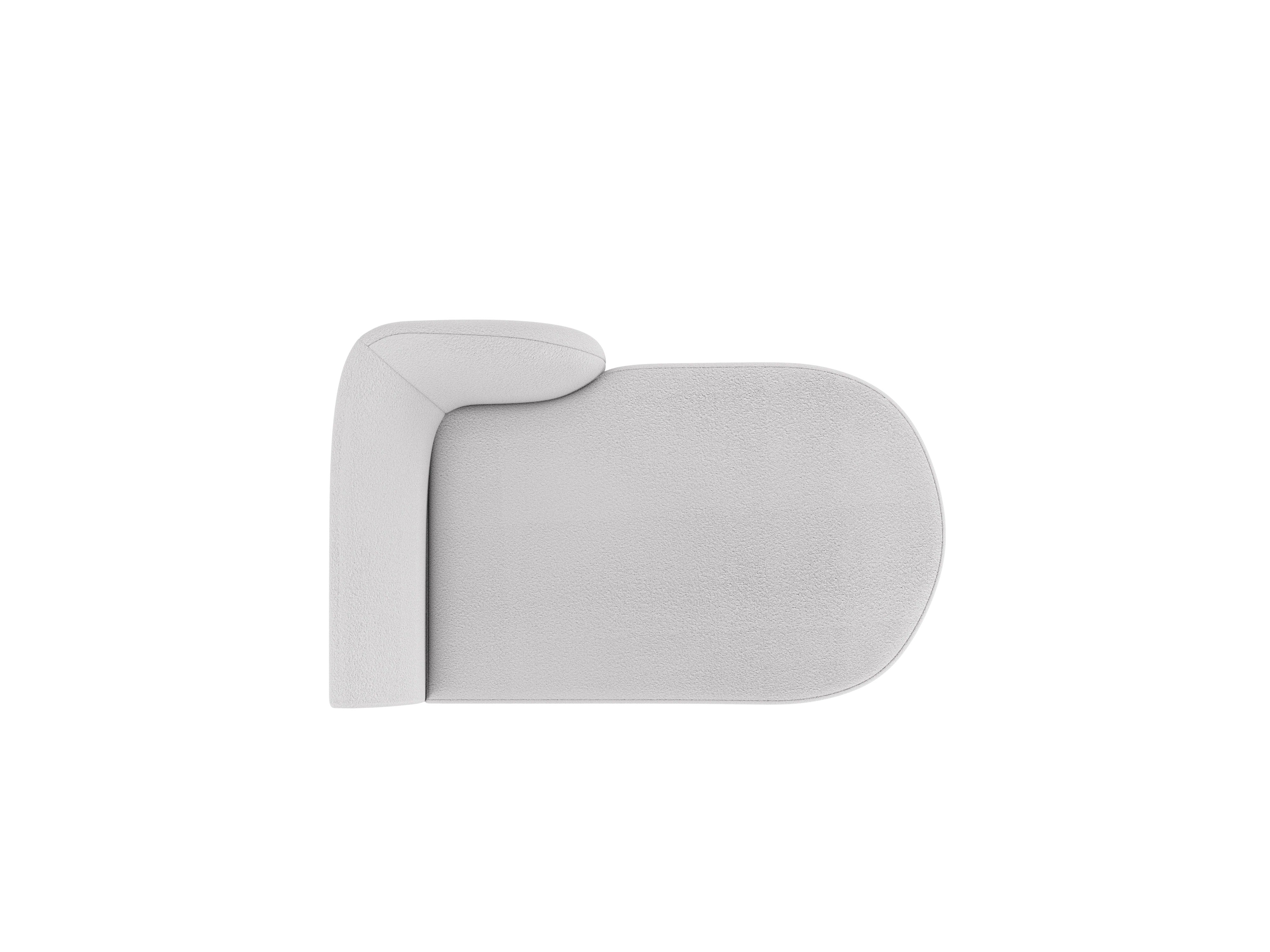 Right-facing chaise longue MILEY light gray boucle
