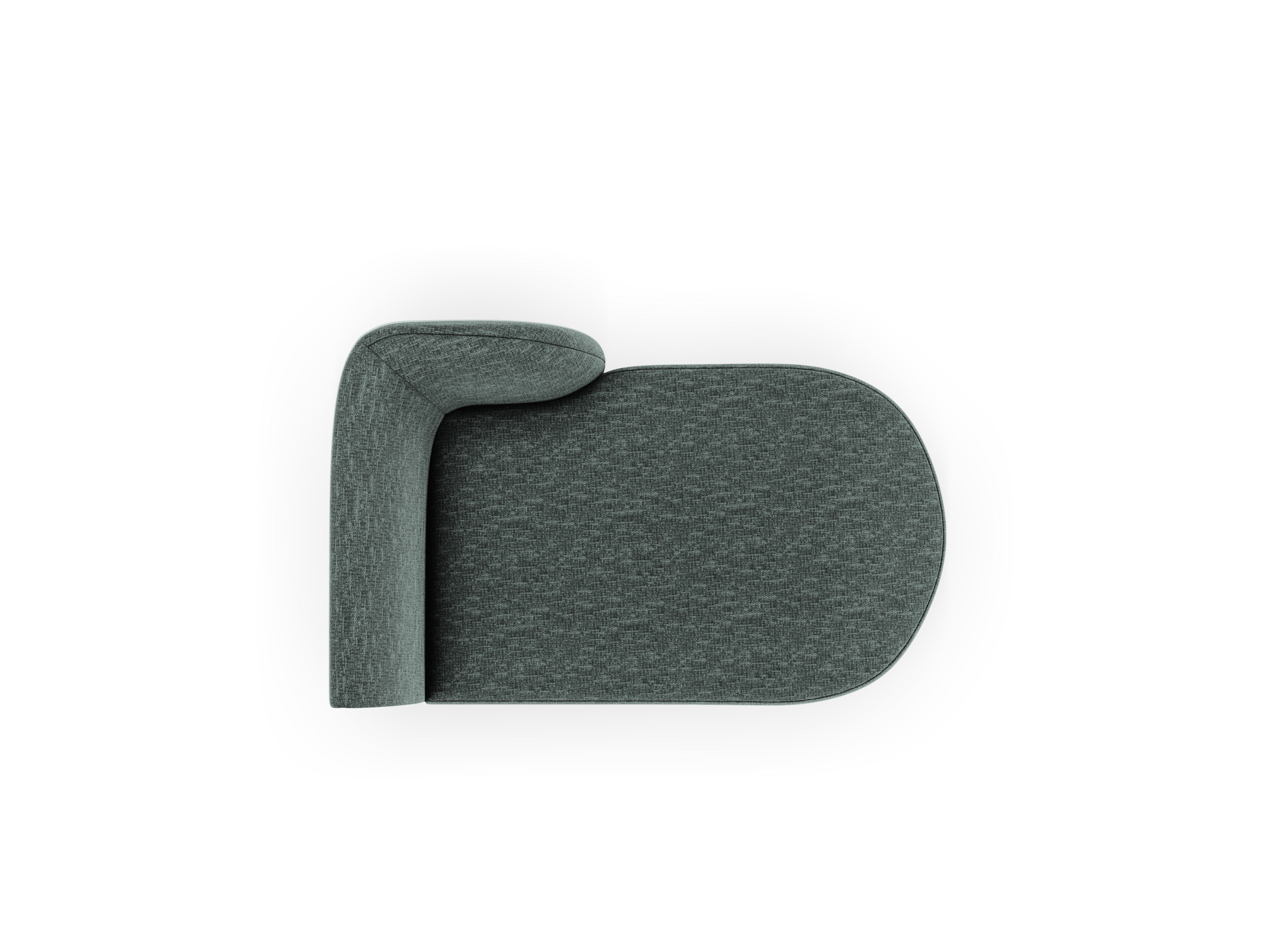 Right-facing chaise longue MILEY petrol blue silky chenille