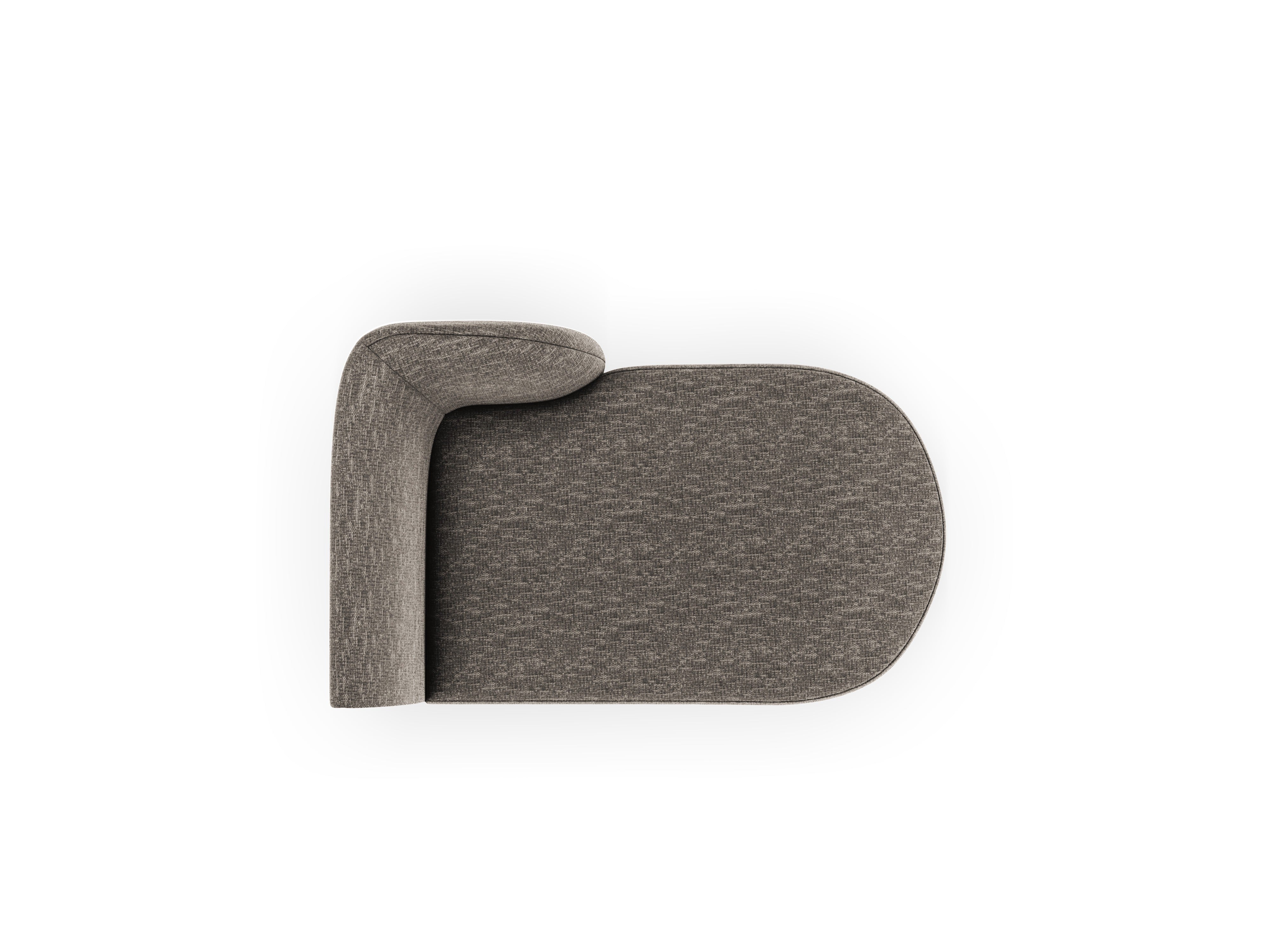 Right-facing chaise longue MILEY gray silky chenille