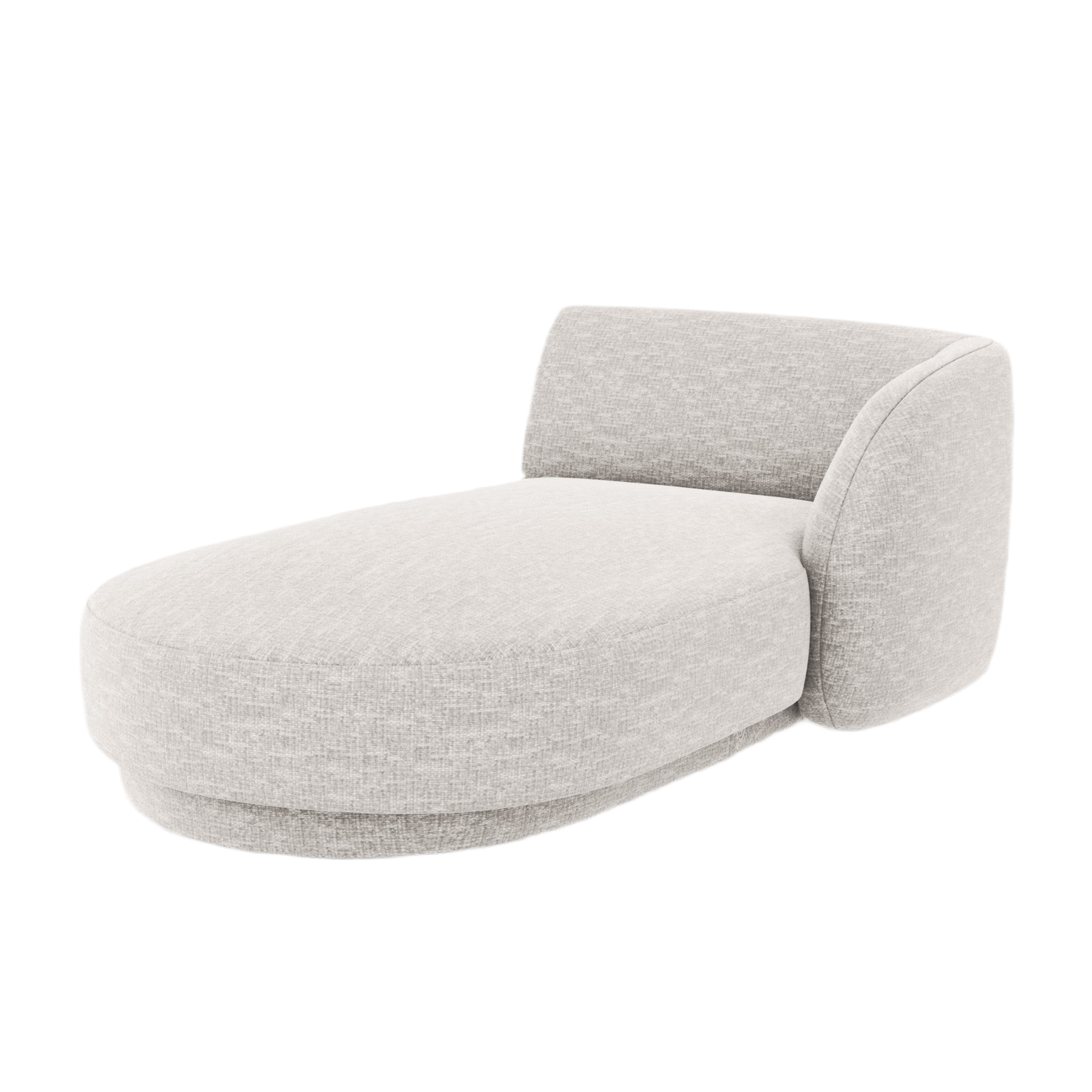 Right-facing chaise longue MILEY gray chenille