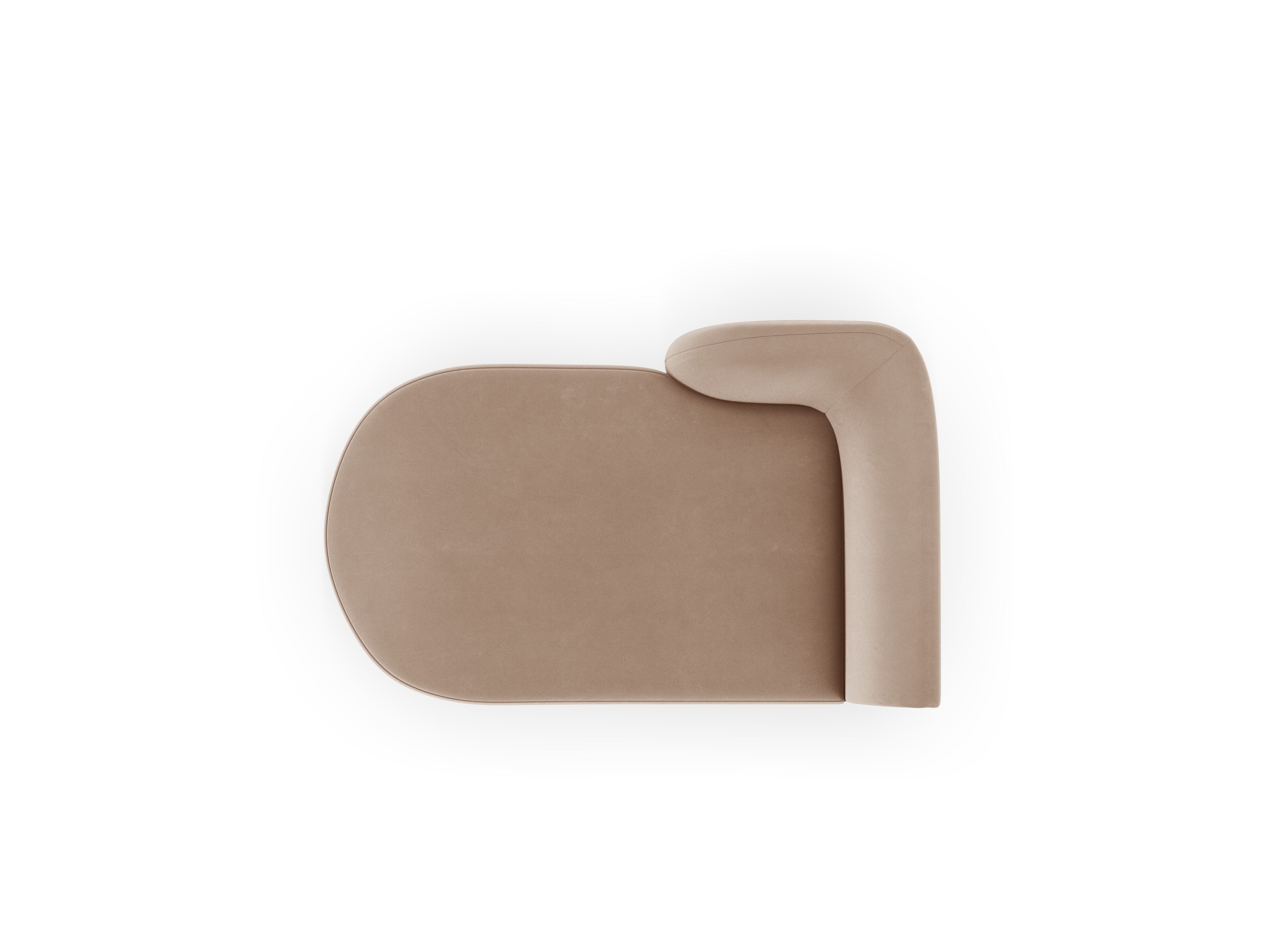 Left-facing velvet chaise longue MILEY cappuccino