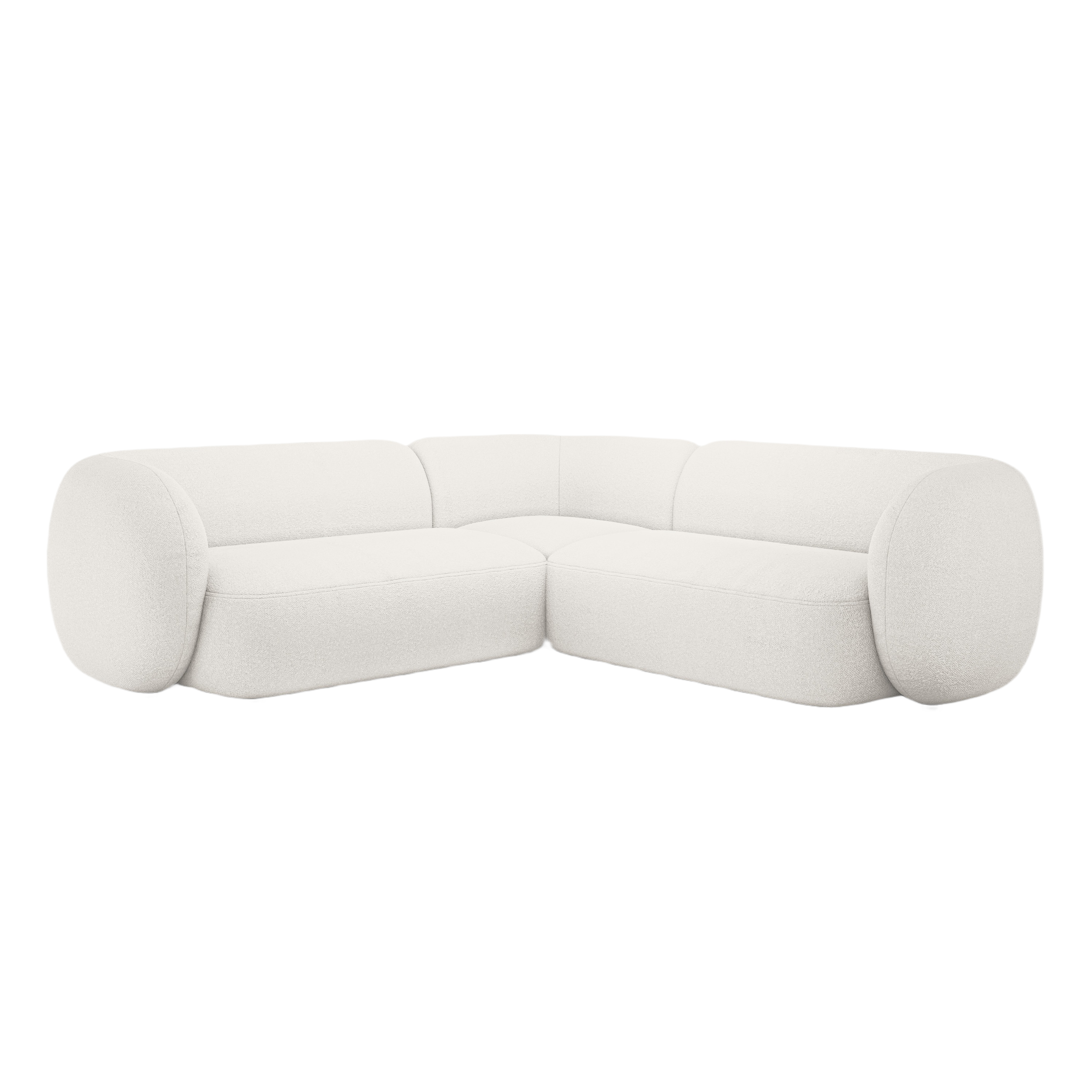 Symmetrical Corner Sofa KATE White Boucle