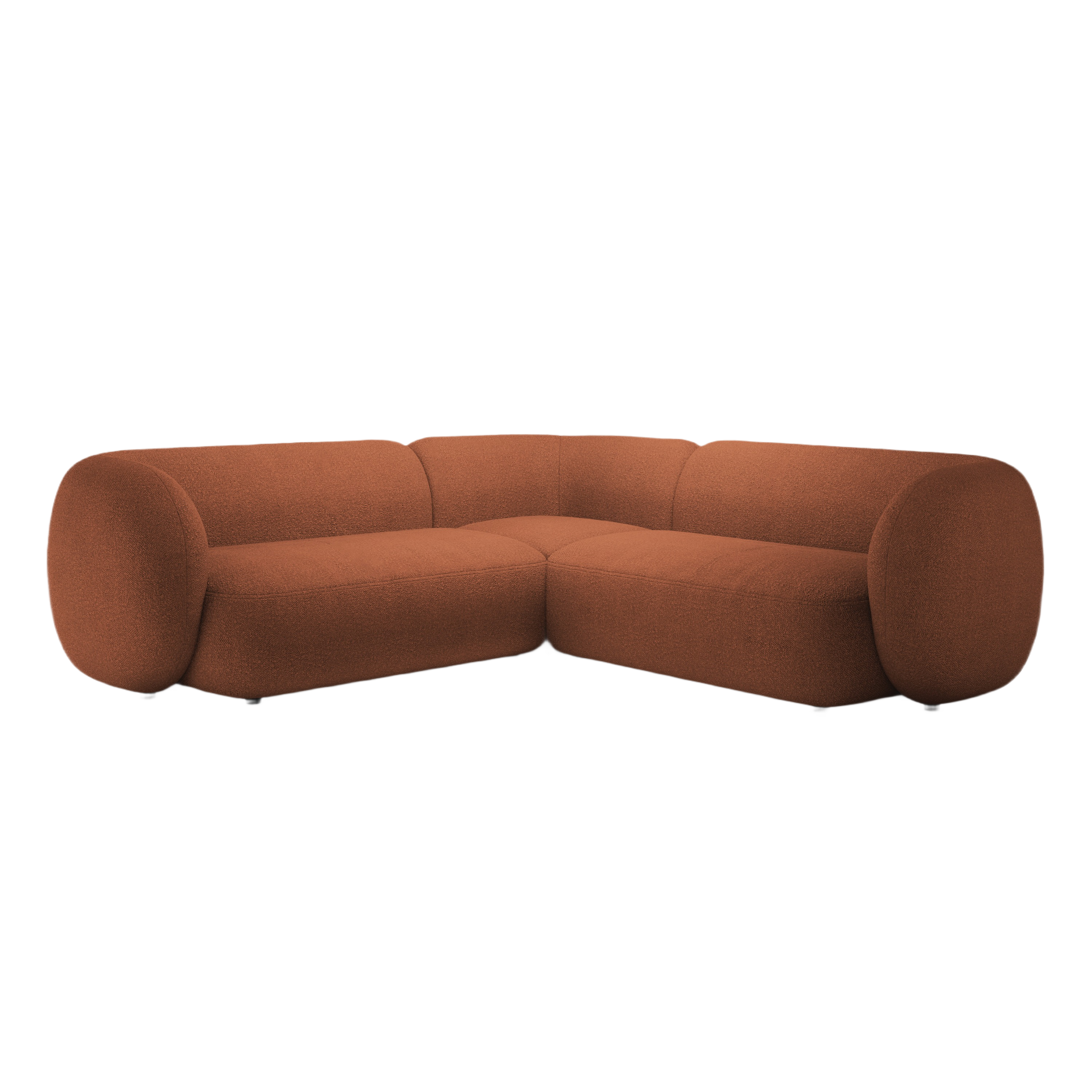 Symmetrical Corner Sofa KATE Terracotta Boucle
