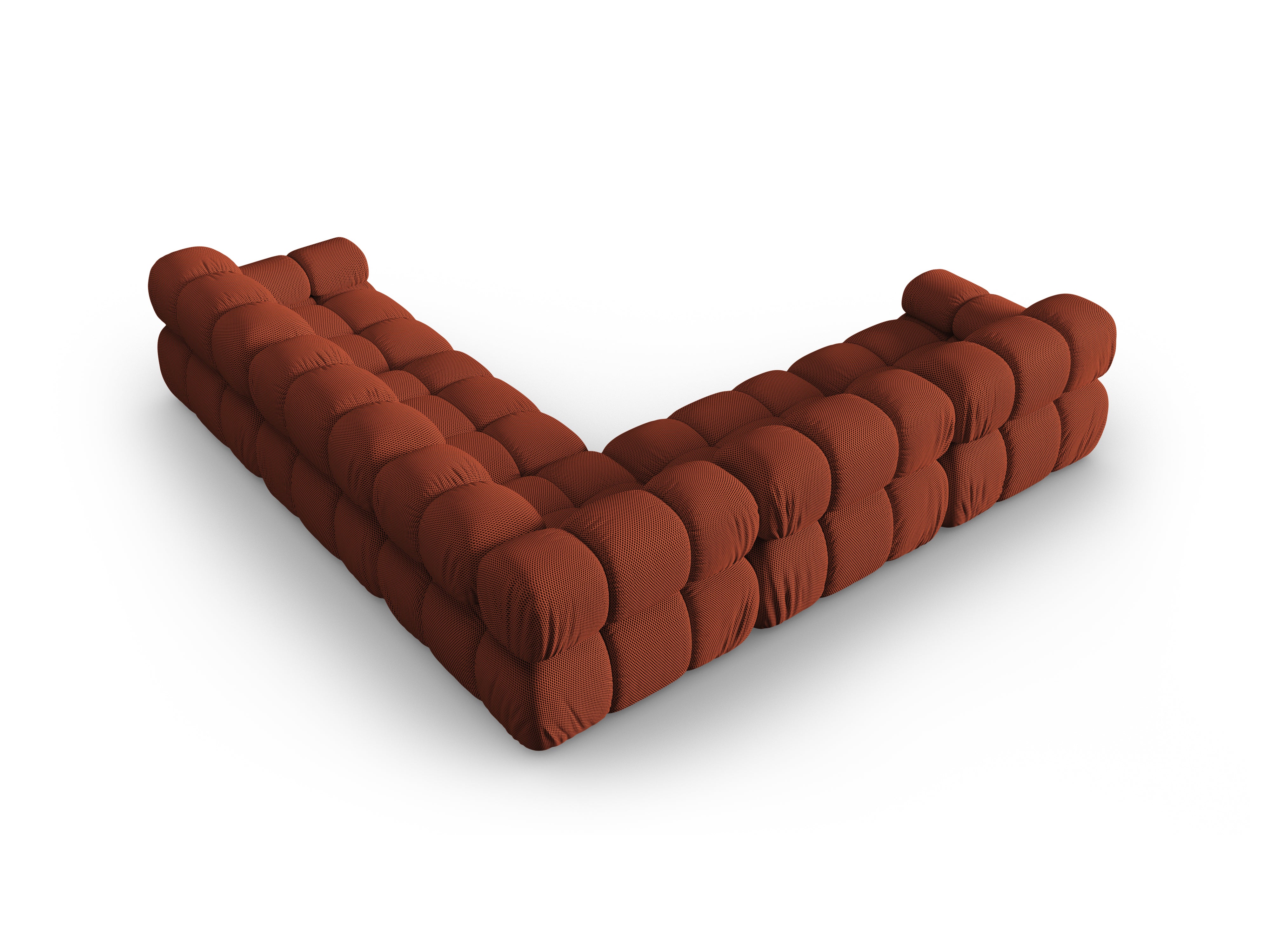 Symetrický rohový gauč BELLIS v cihlové 3D tkanině