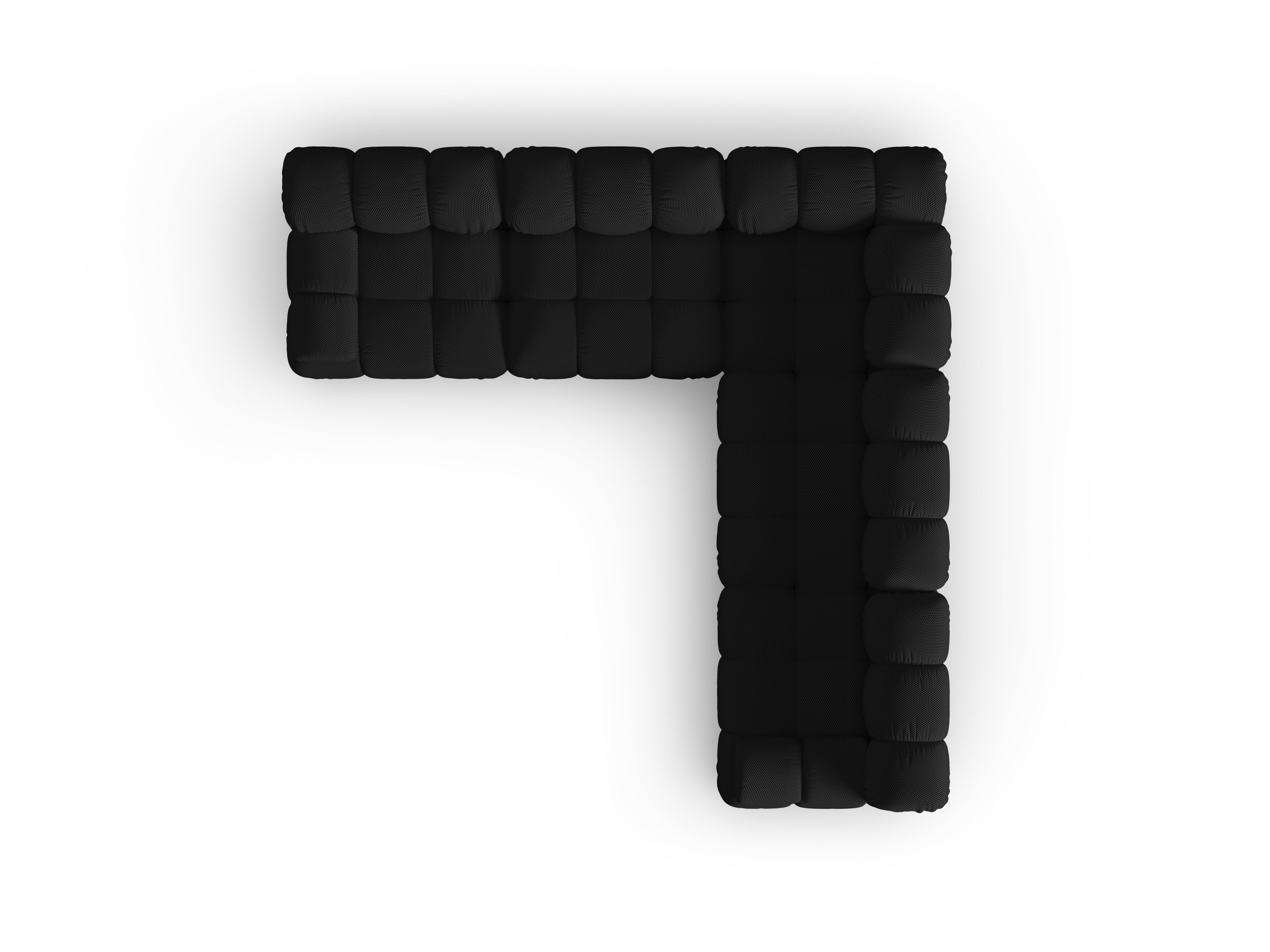 Symetrický roh BELLIS, černá 3D tkanina