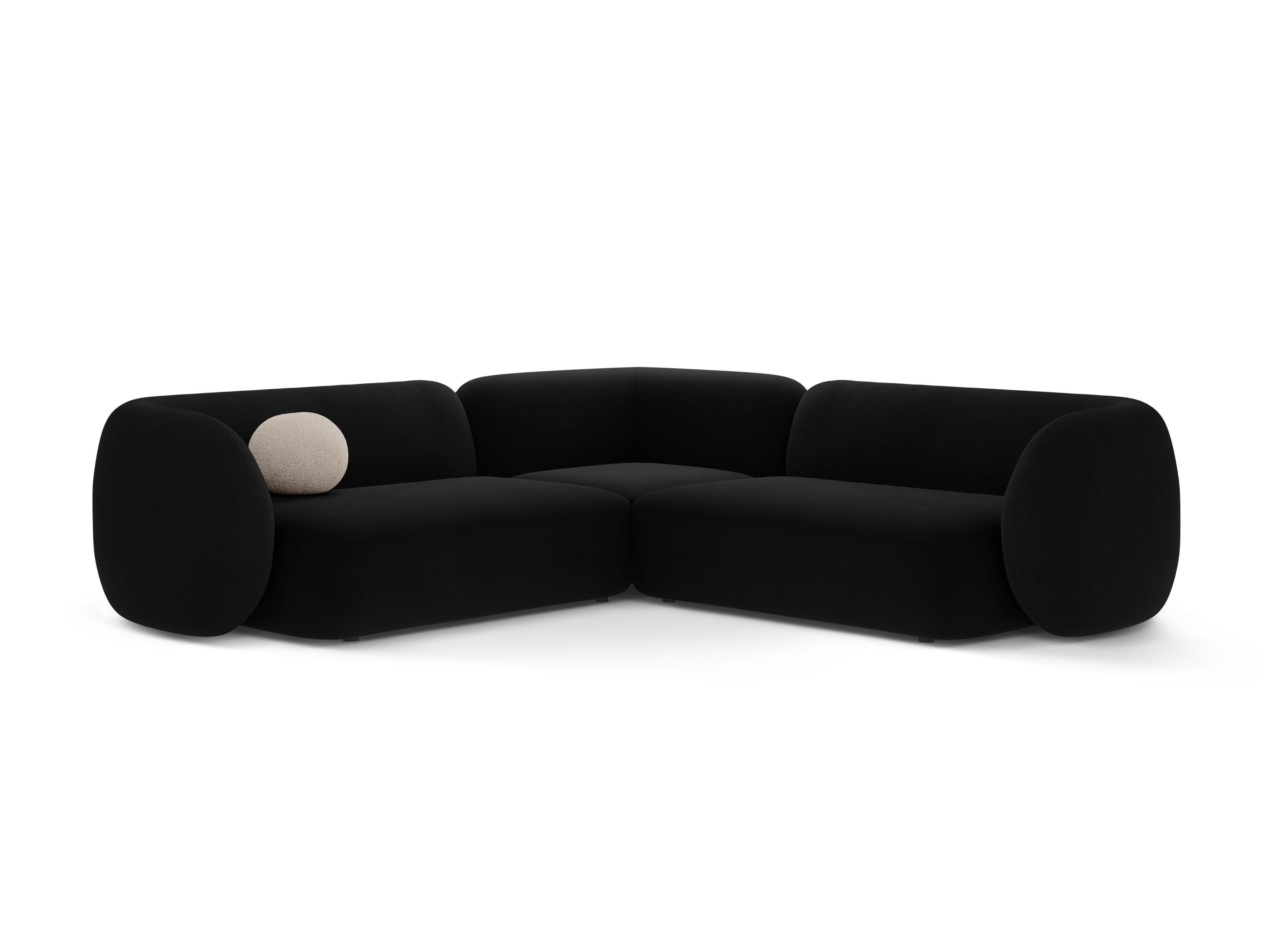 Narożnik aksamitny symetryczny KATE czarny