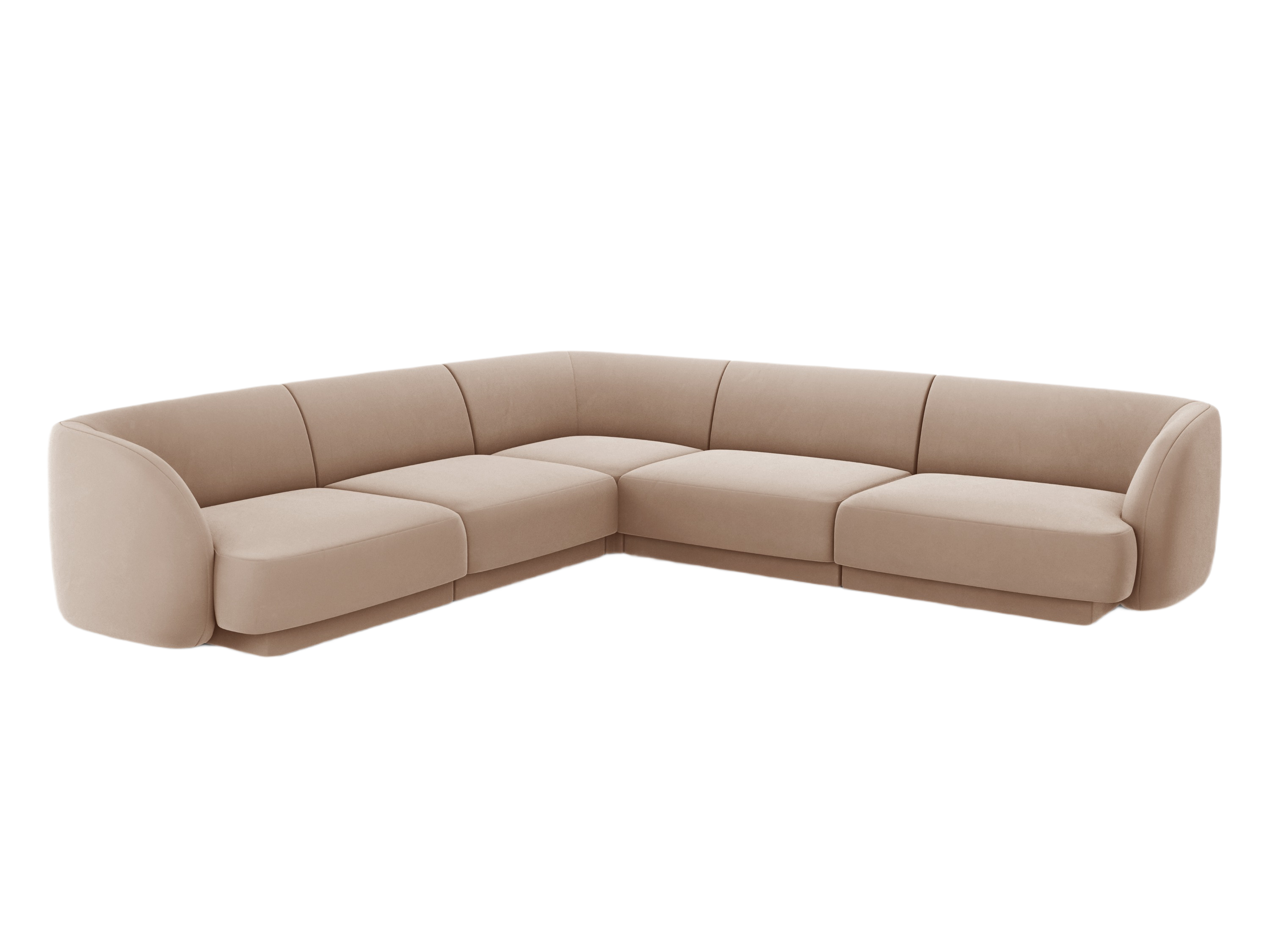 Velvet corner sofa for 5 people MILEY cappuccino