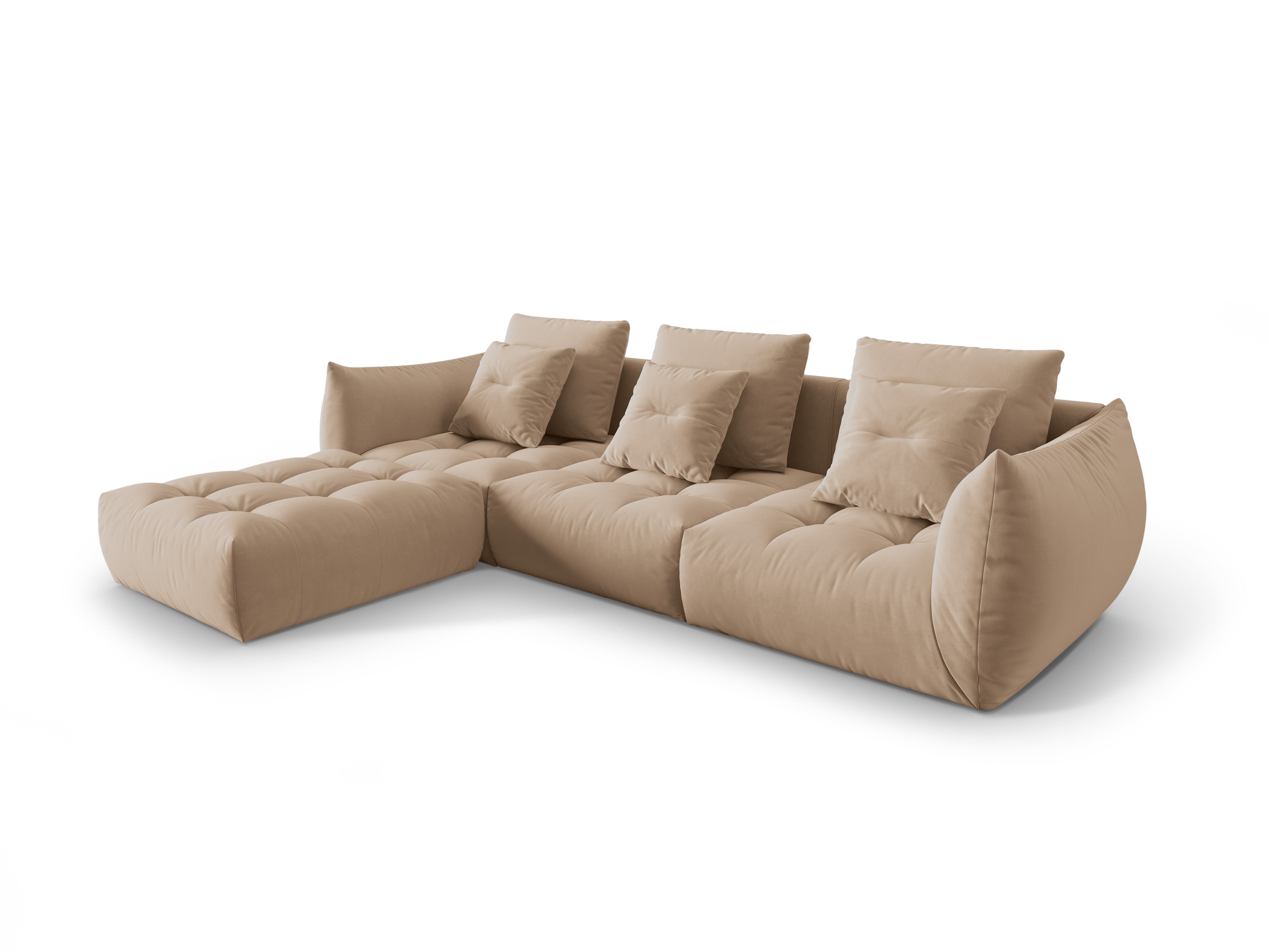 Modular Velvet Corner Sofa BLOOM Sand