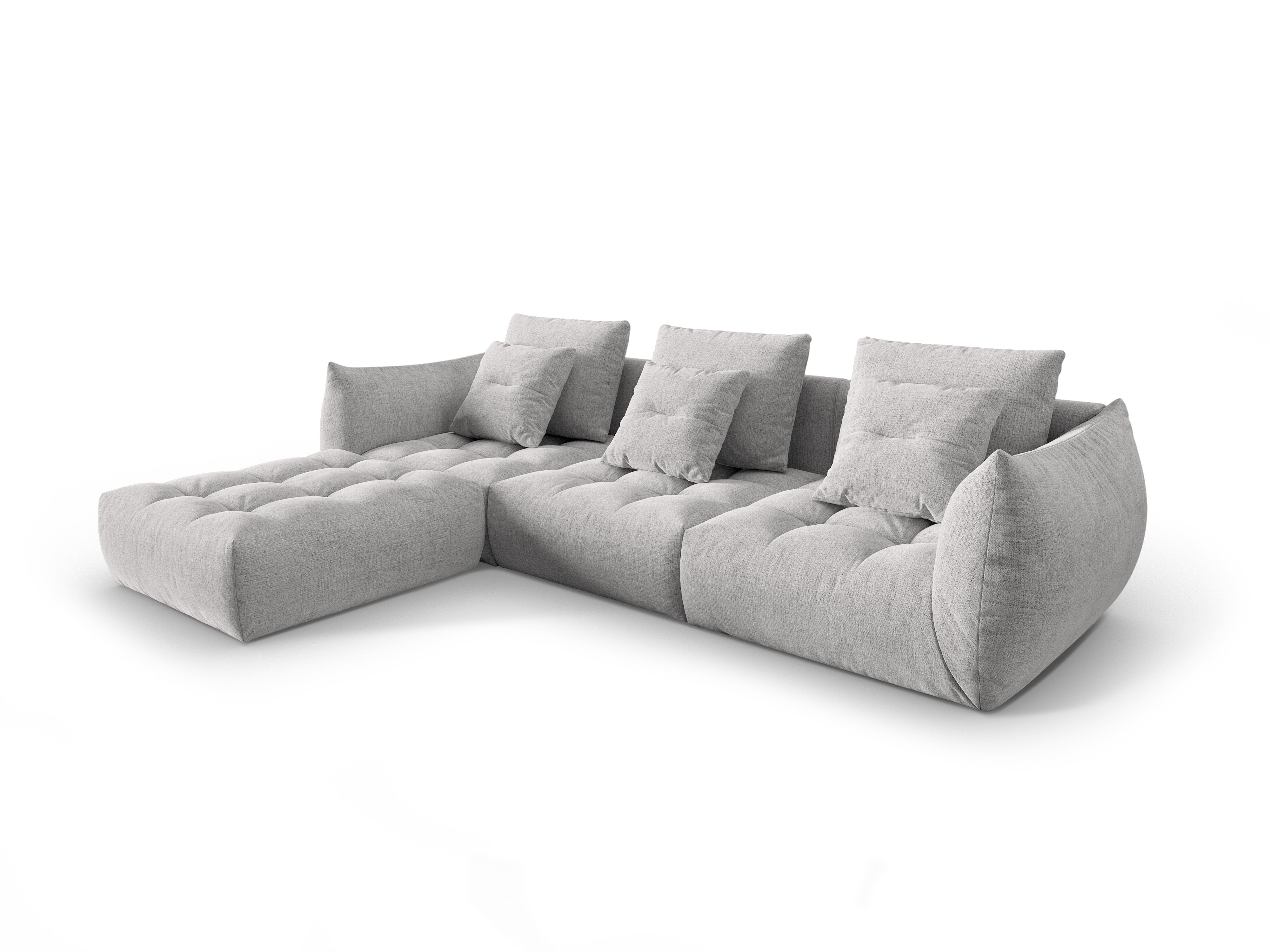 Modular Corner Sofa BLOOM Silver Chenille