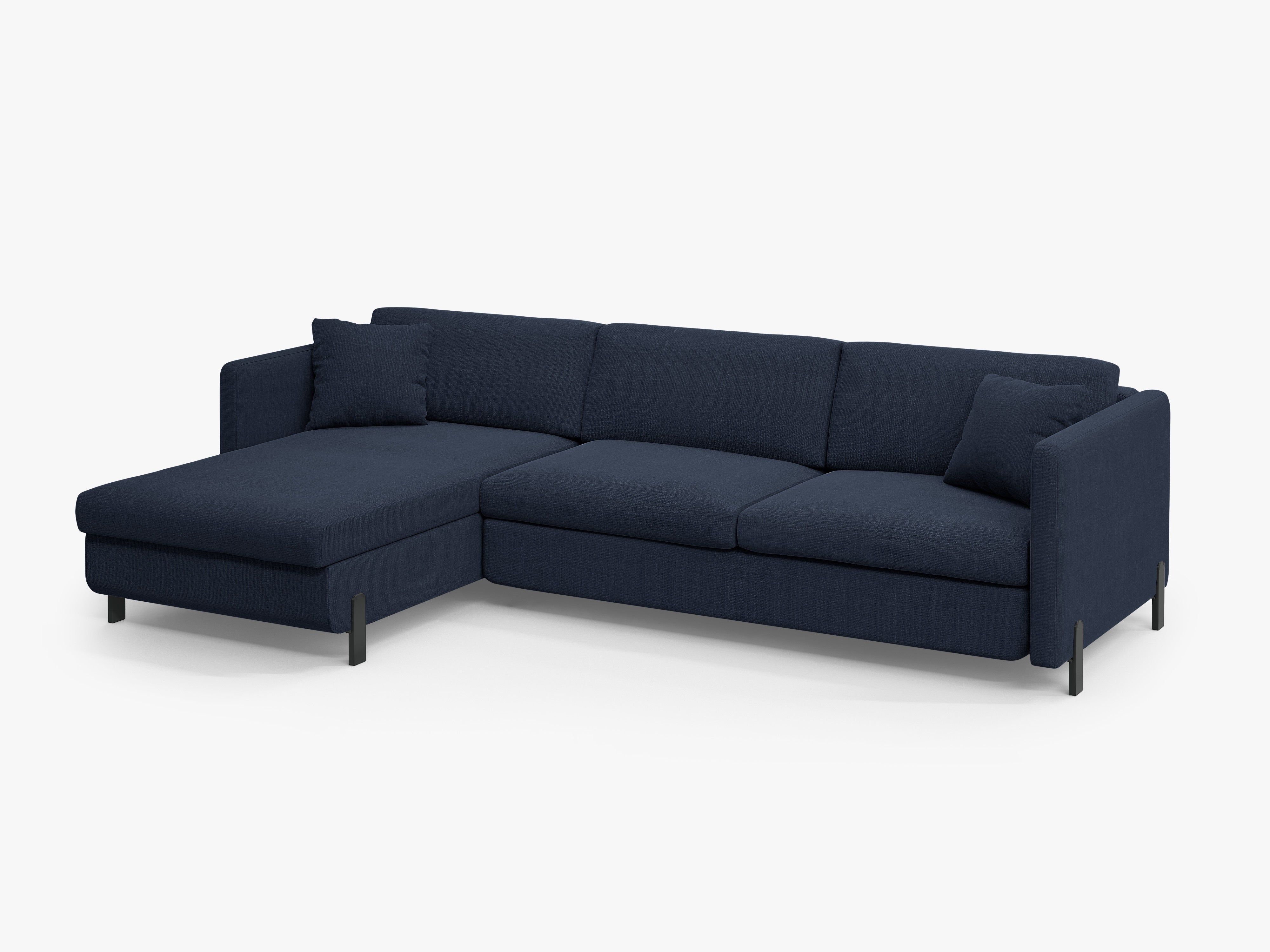 Left-sided corner sofa bed GLORIA blue chenille
