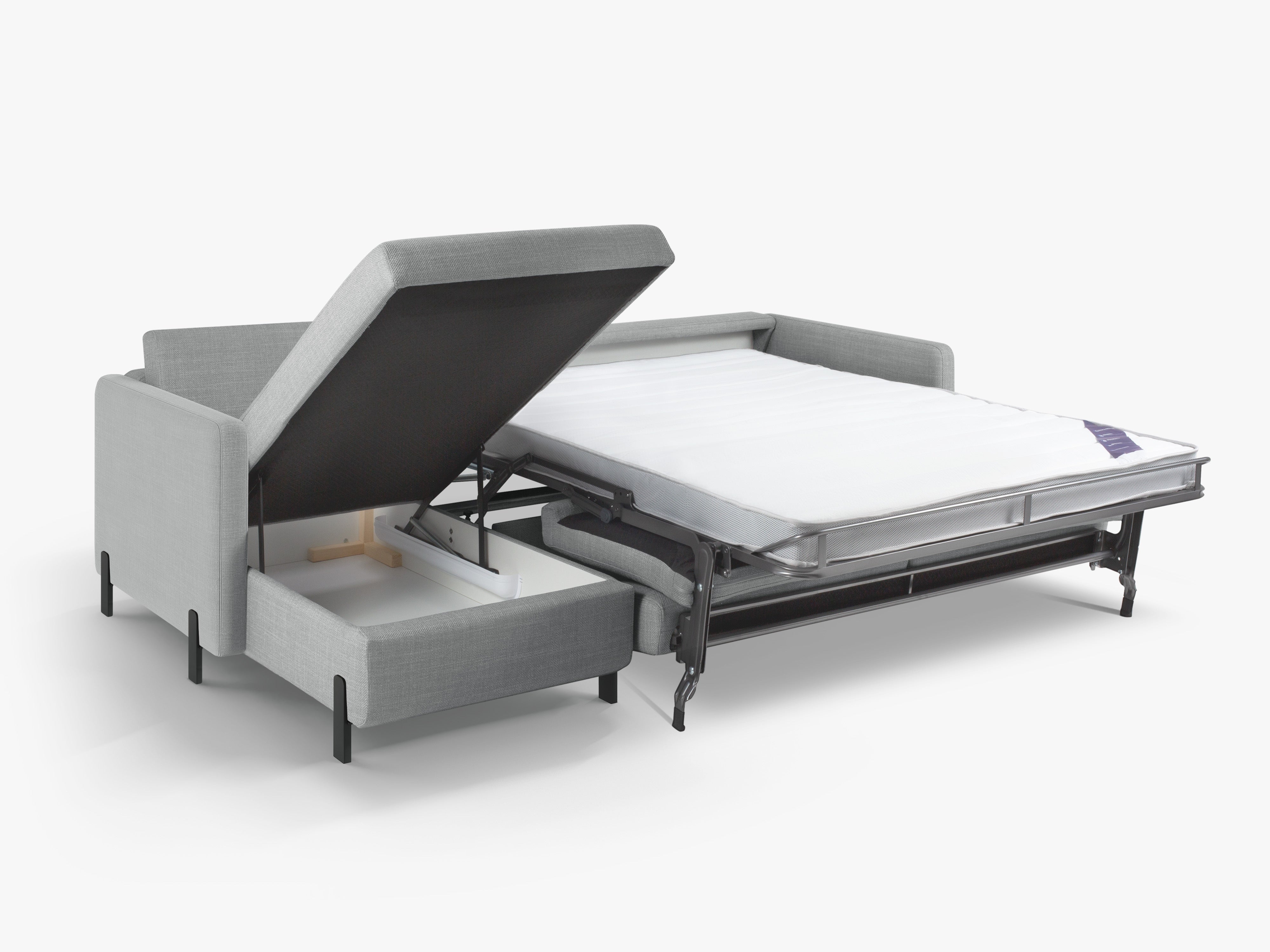 Levostranný rohový gauč s funkcí spaní GLORIA světle šedý šenil