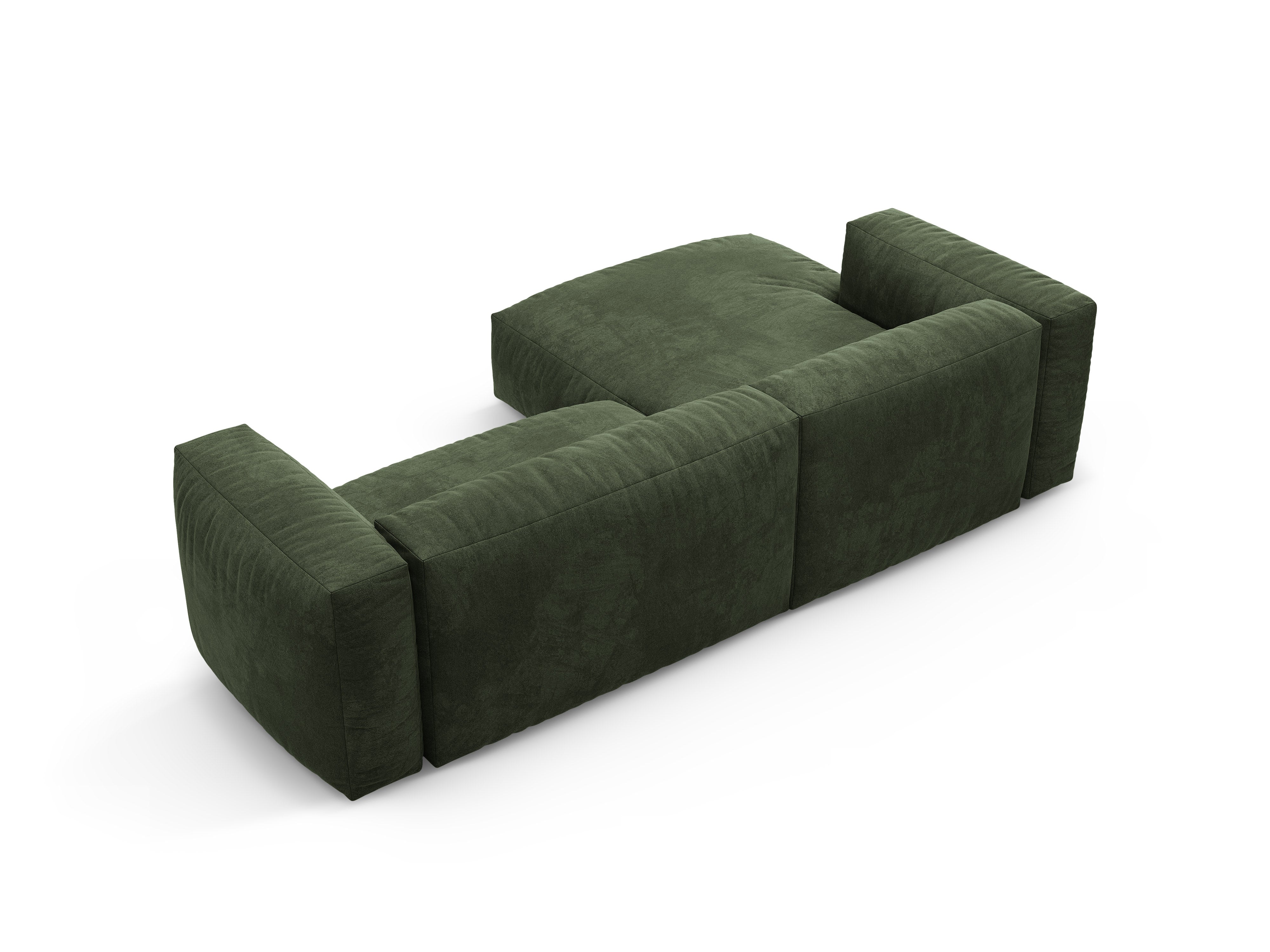 Left-facing velvet corner sofa bed MARTINA green
