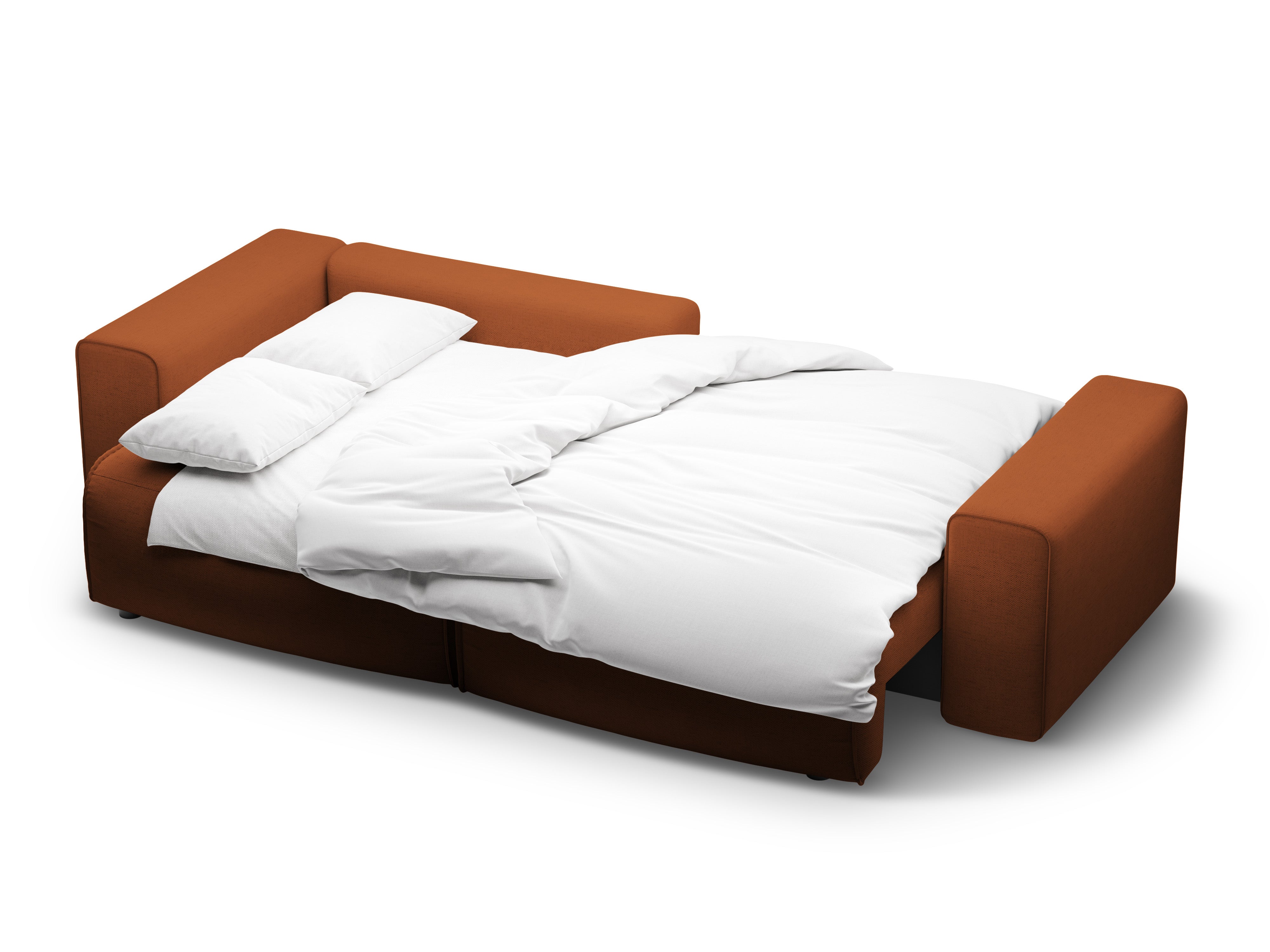 Rohová pohovka levostranná 3-místná s funkcí spaní VICTOR cihlový šenil