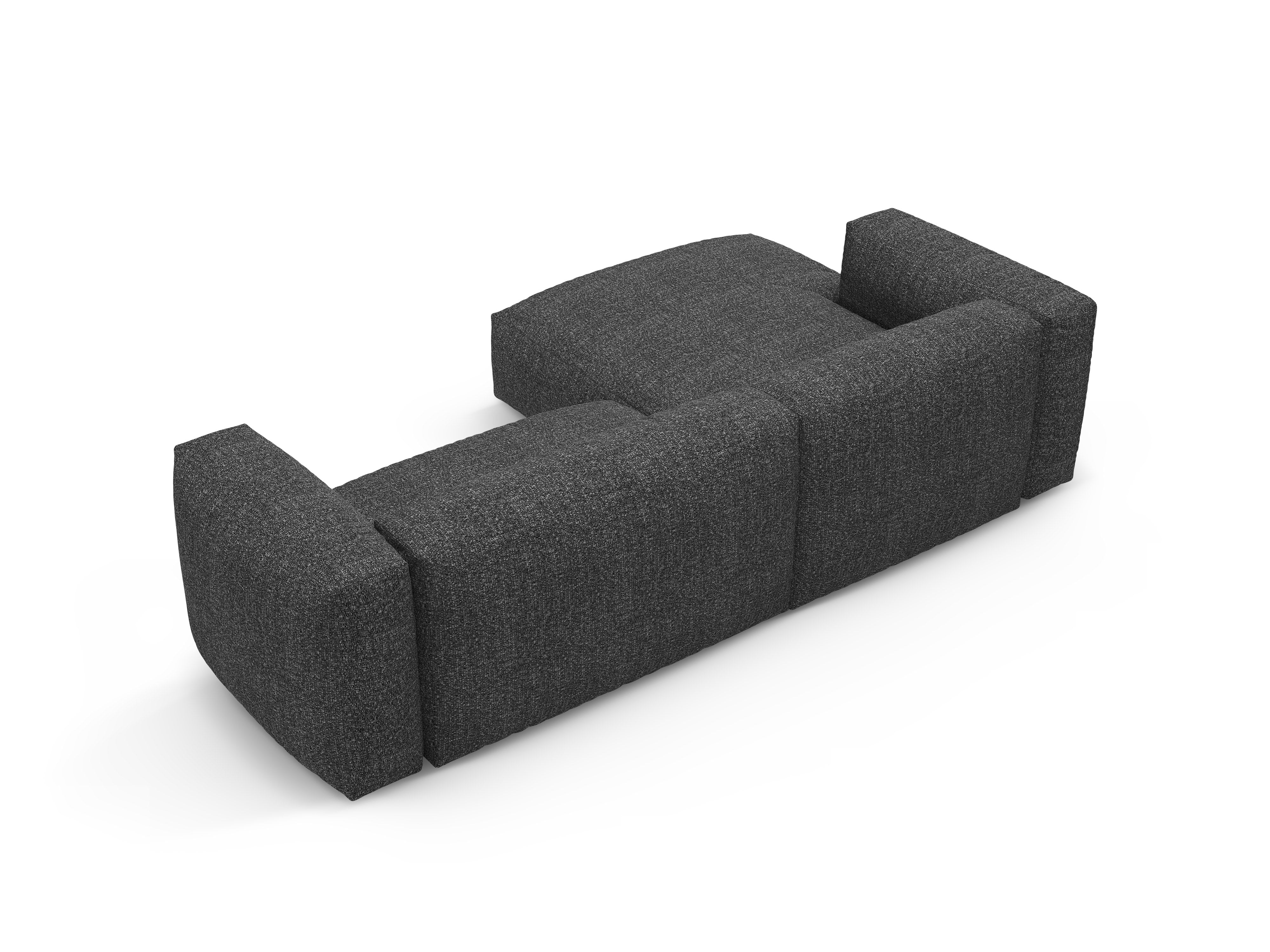 Left-facing corner sofa bed MARTINA in anthracite boucle