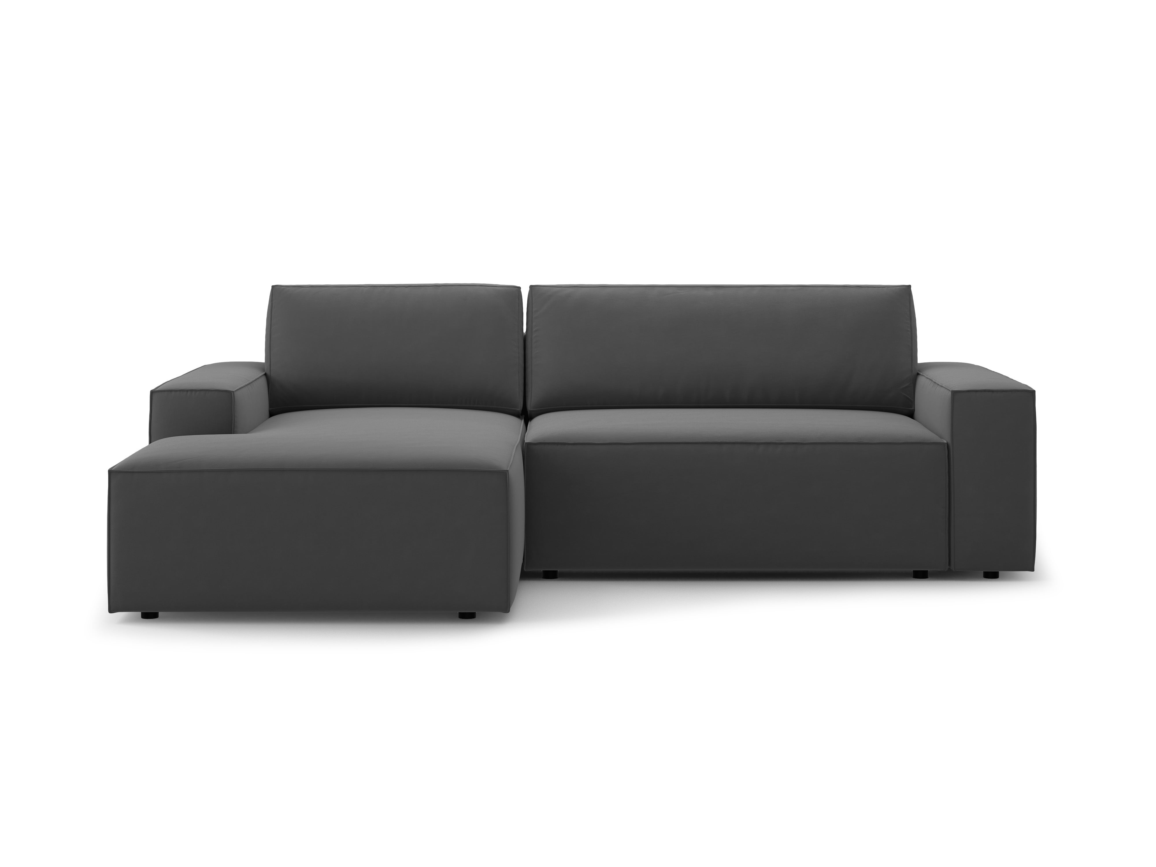 Left-facing velvet corner sofa bed JODIE gray