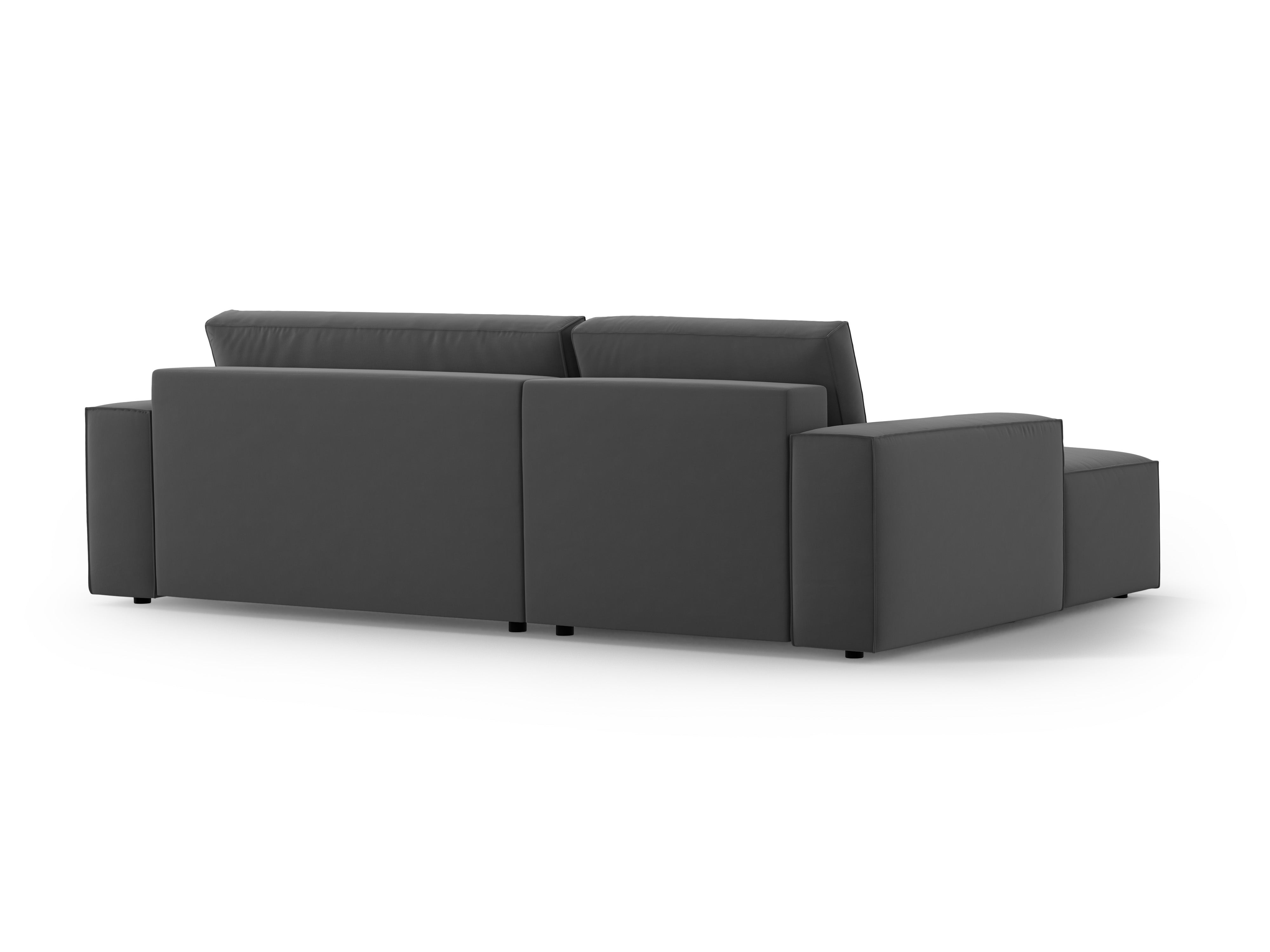 Left-facing velvet corner sofa bed JODIE gray