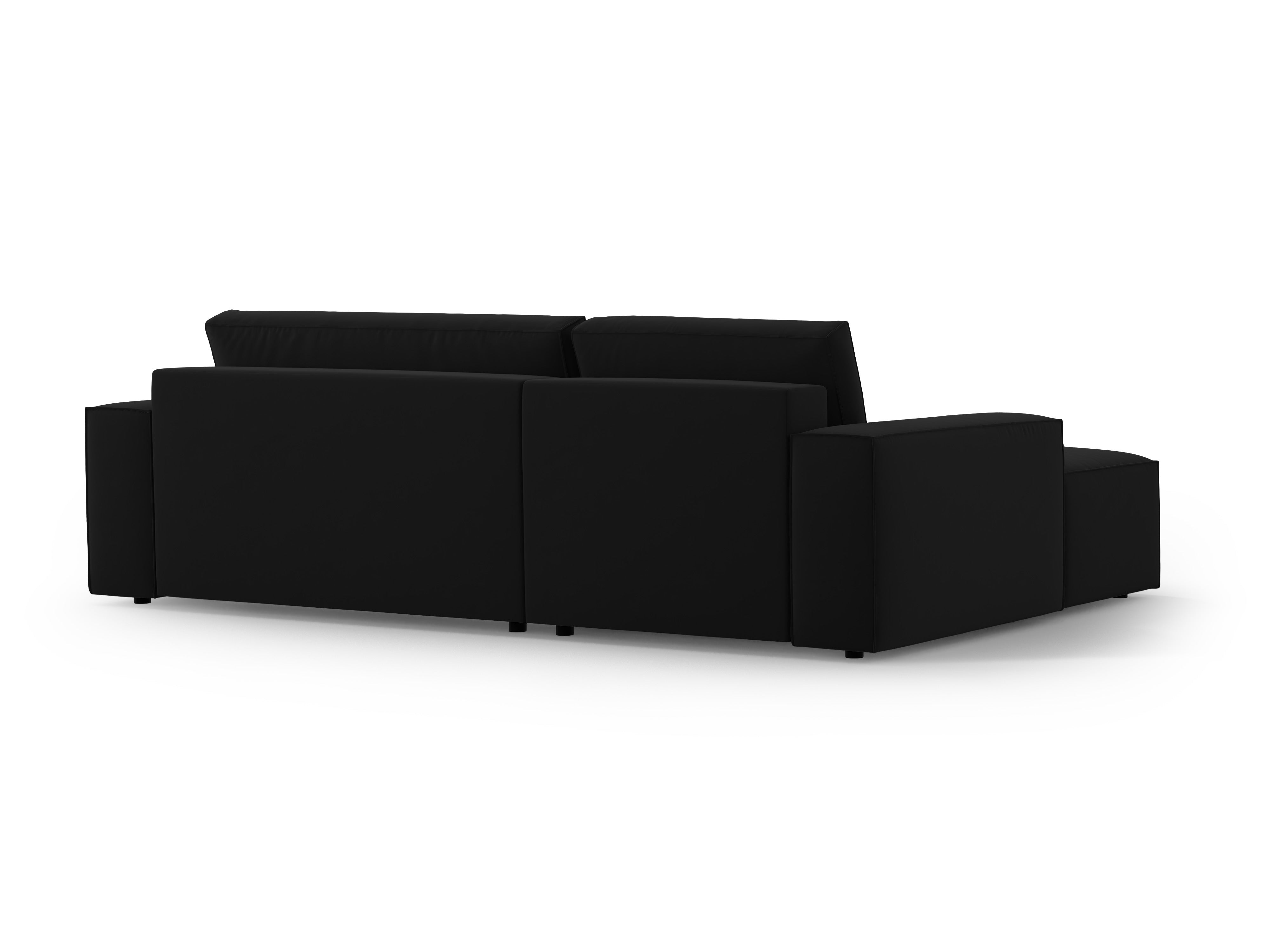 Left-facing velvet corner sofa bed JODIE black