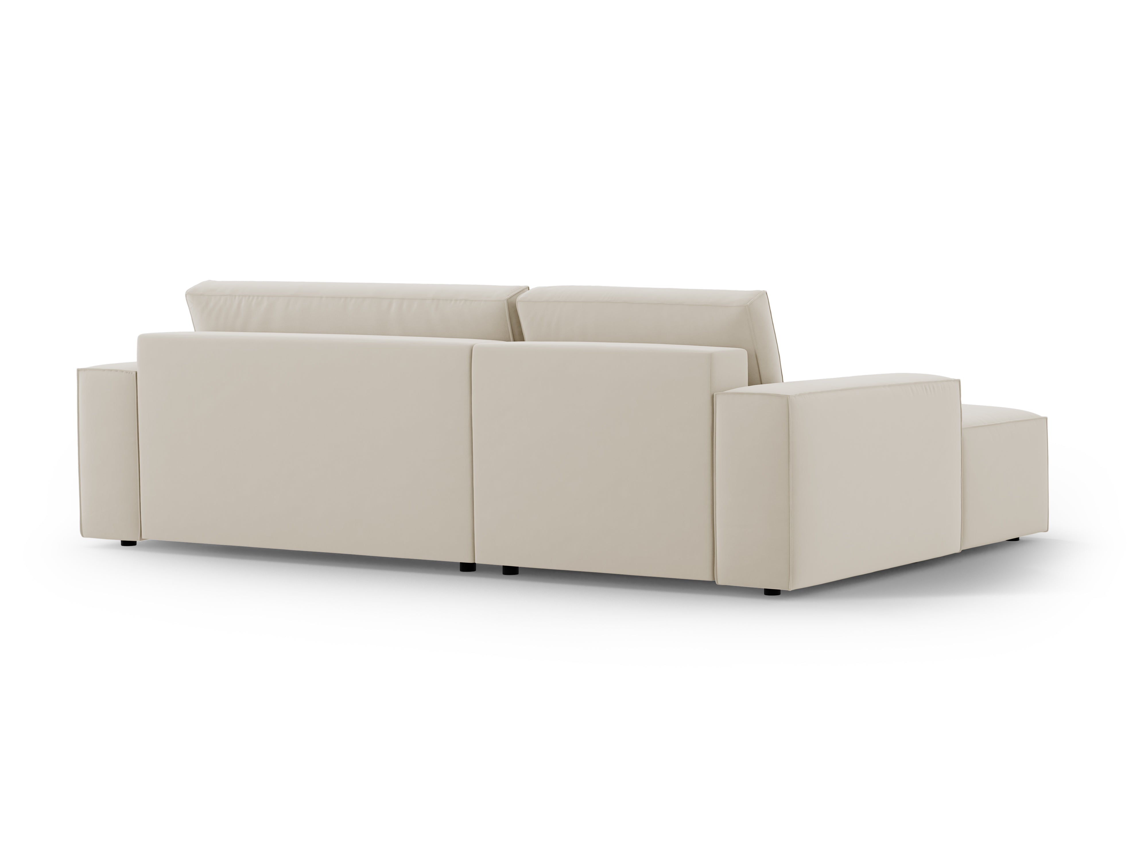 Left-facing velvet corner sofa bed JODIE dark beige