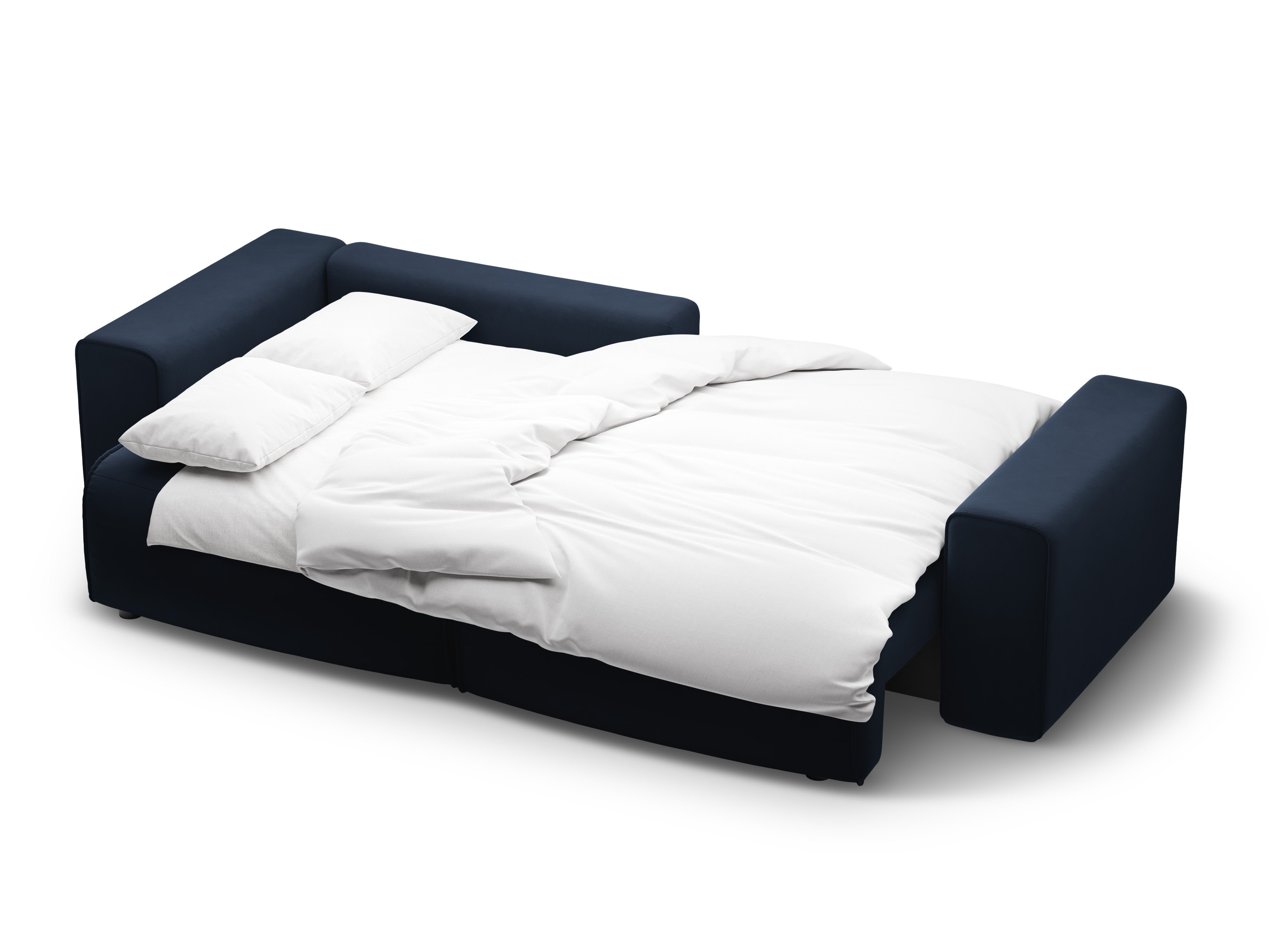 Sametový rohový gauč levostranný pro 3 osoby s funkcí spaní VICTOR granátový