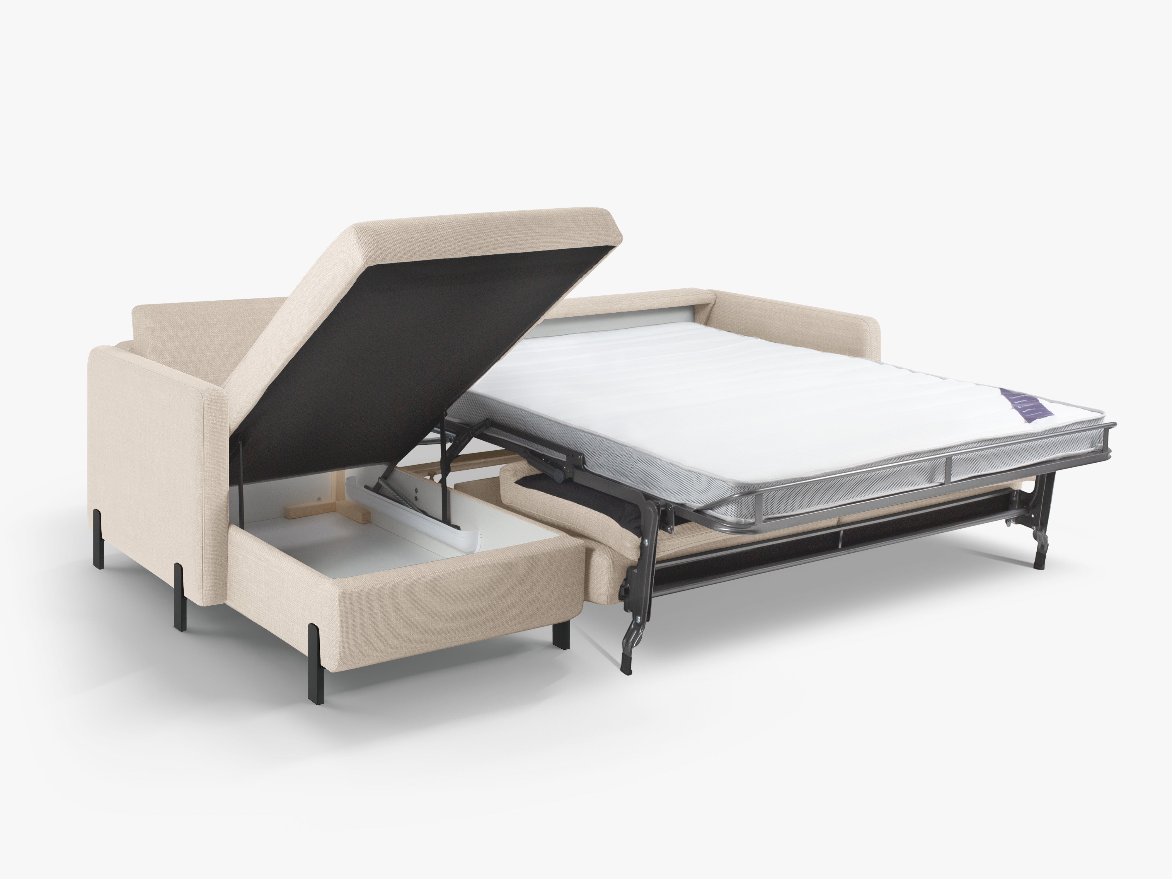 Bežový szenilový rohový gauč pro 4 osoby s funkcí spaní GLORIA