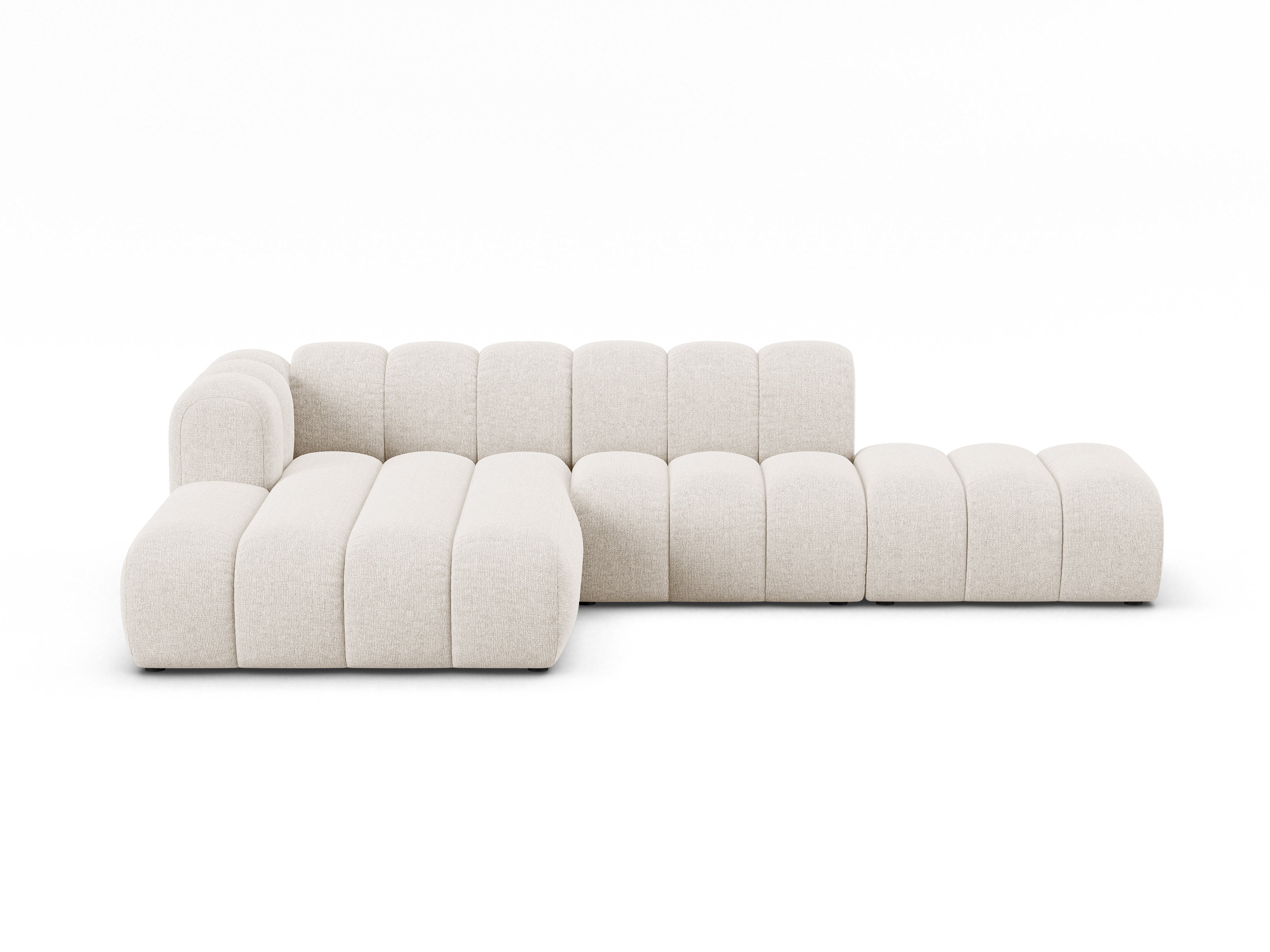 5-seater left-facing corner sofa LUPINE light beige chenille