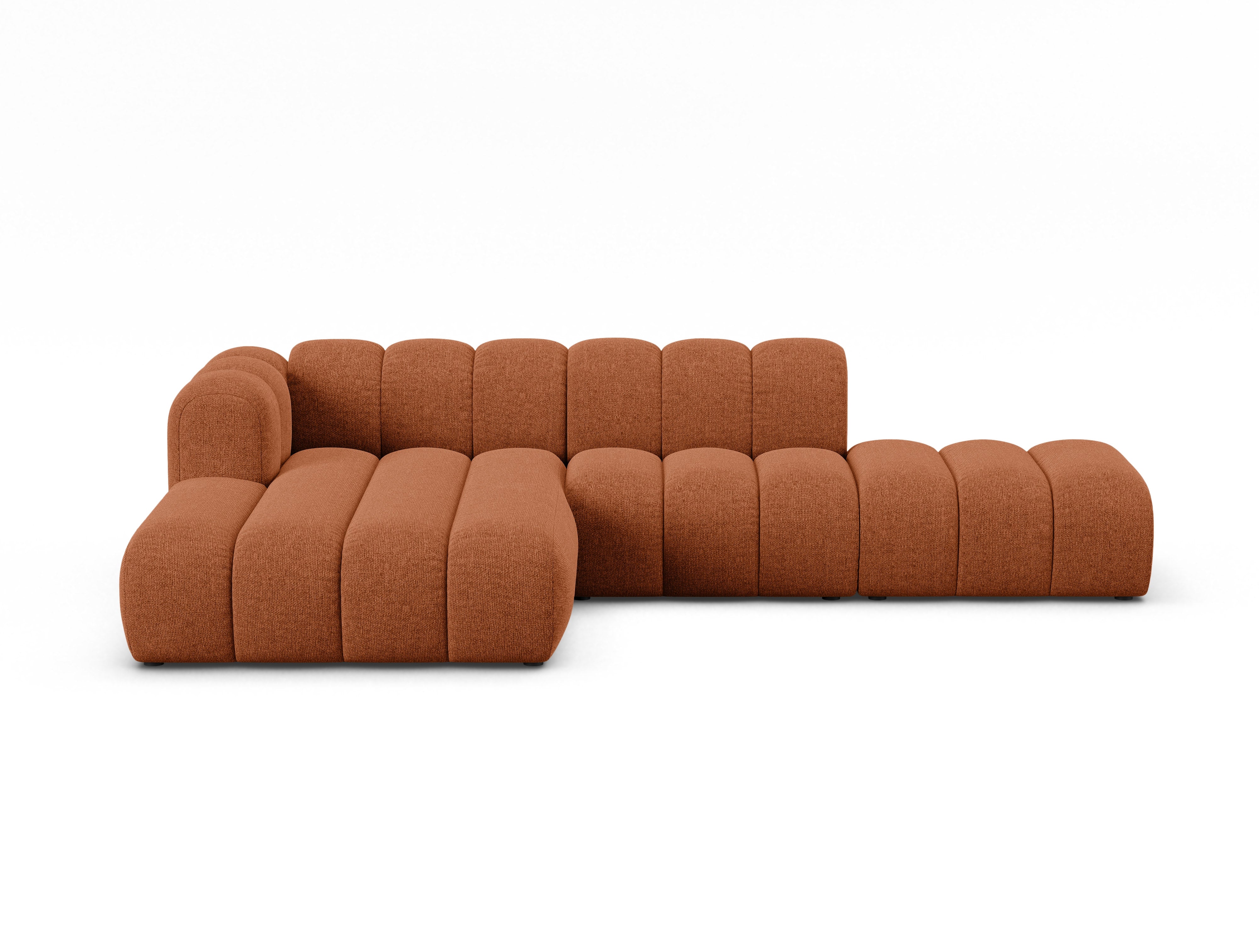 5-seater left-facing corner sofa LUPINE brick chenille