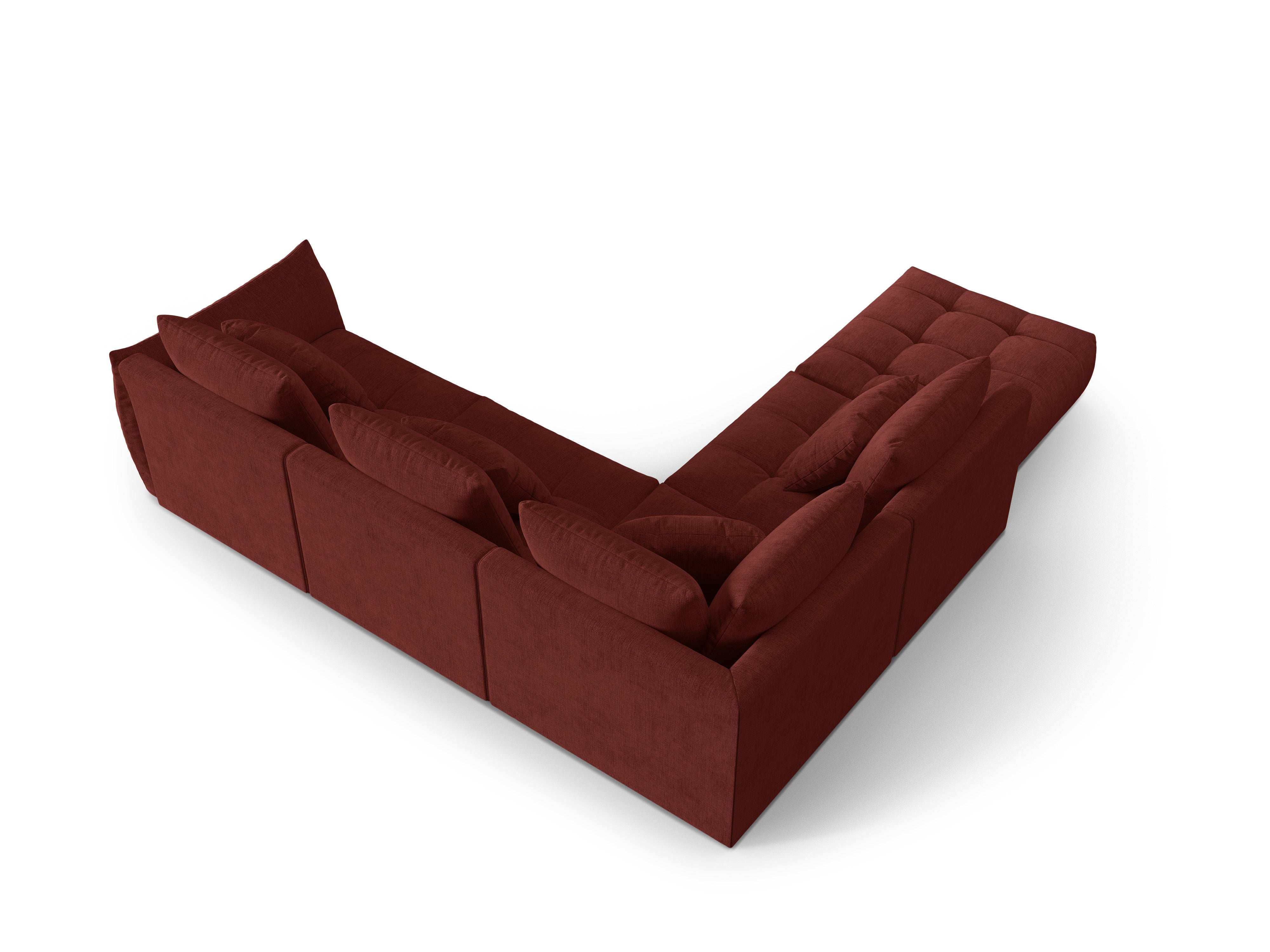 Left-facing modular corner sofa for 4 people BLOOM red chenille