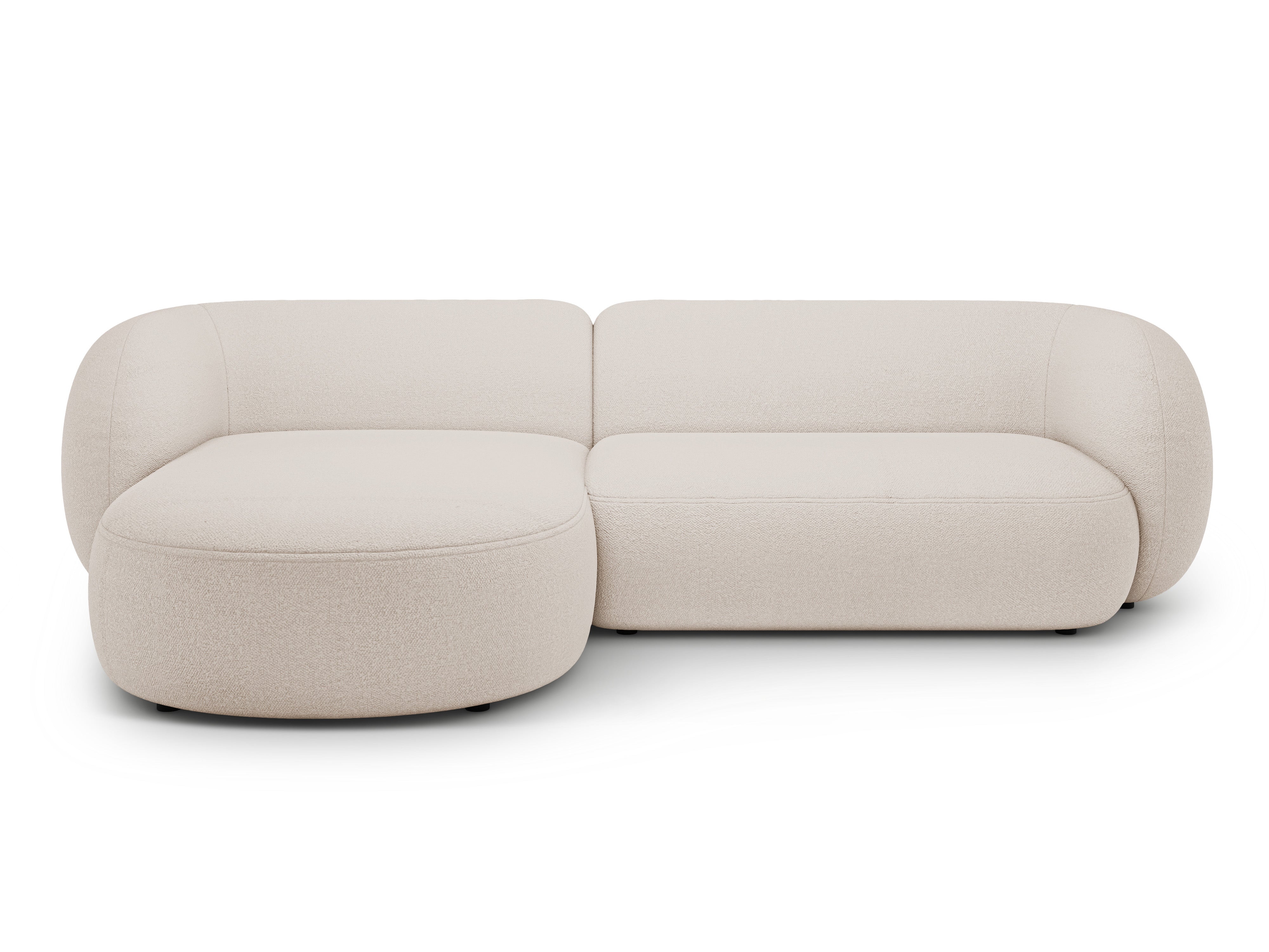 Left-facing 3-seater Corner Sofa KATE beige boucle