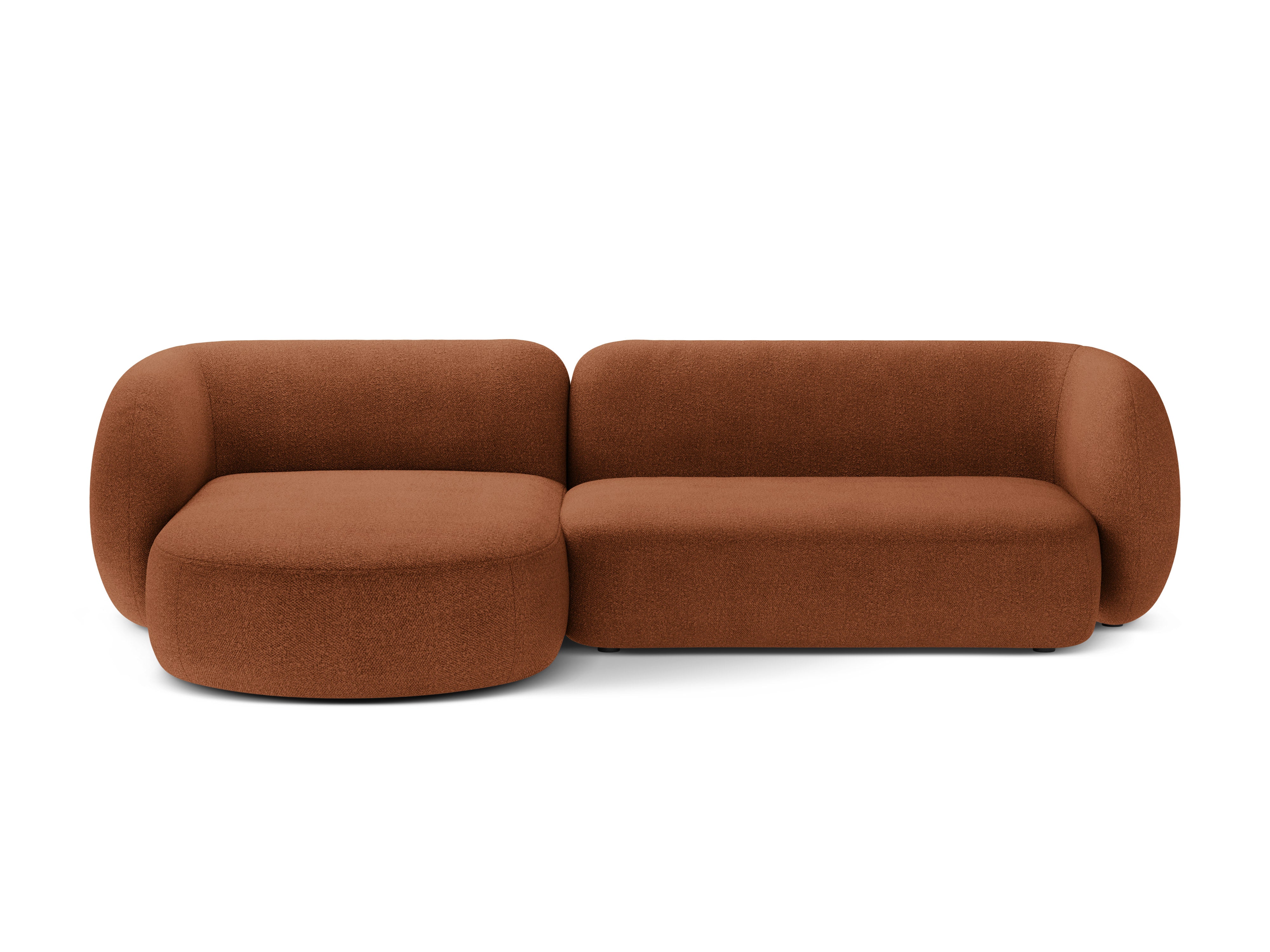 Rohová sedačka levostranná 3-místná KATE terracotta boucle