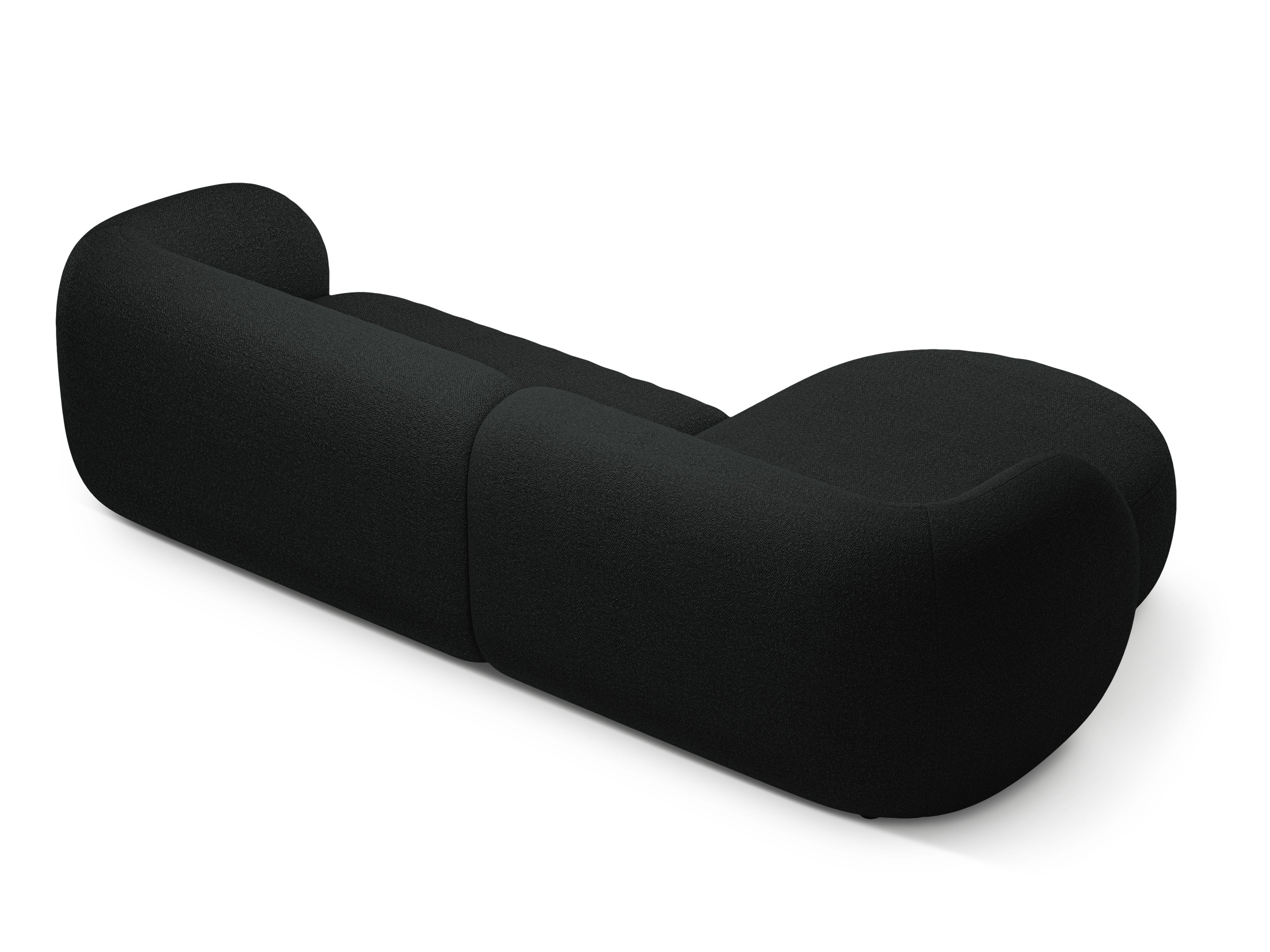 Left-sided 3-seater corner sofa KATE black boucle