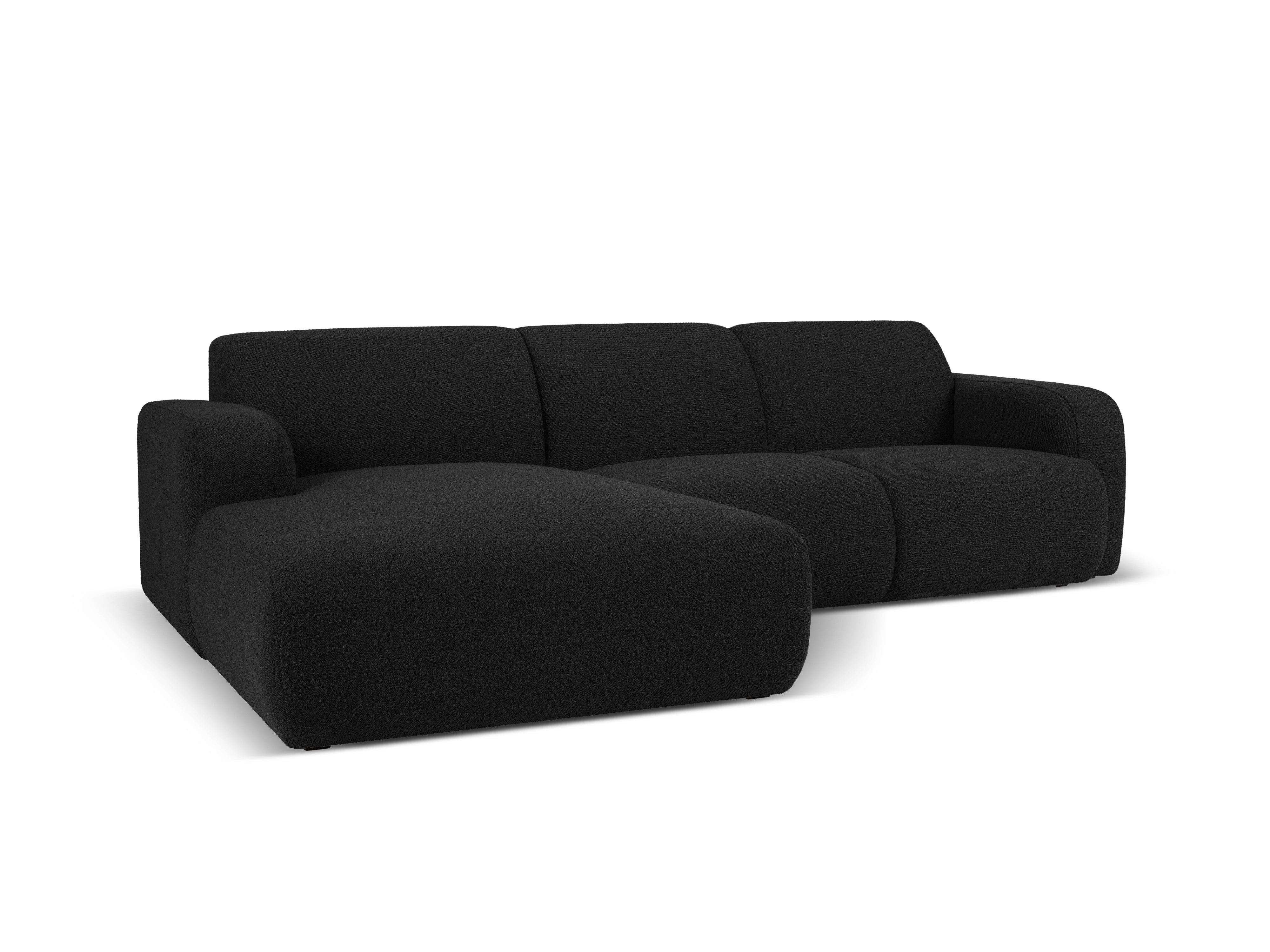 Narożnik w tkaninie boucle lewostronny MOLINO czarny Micadoni Eye on Design