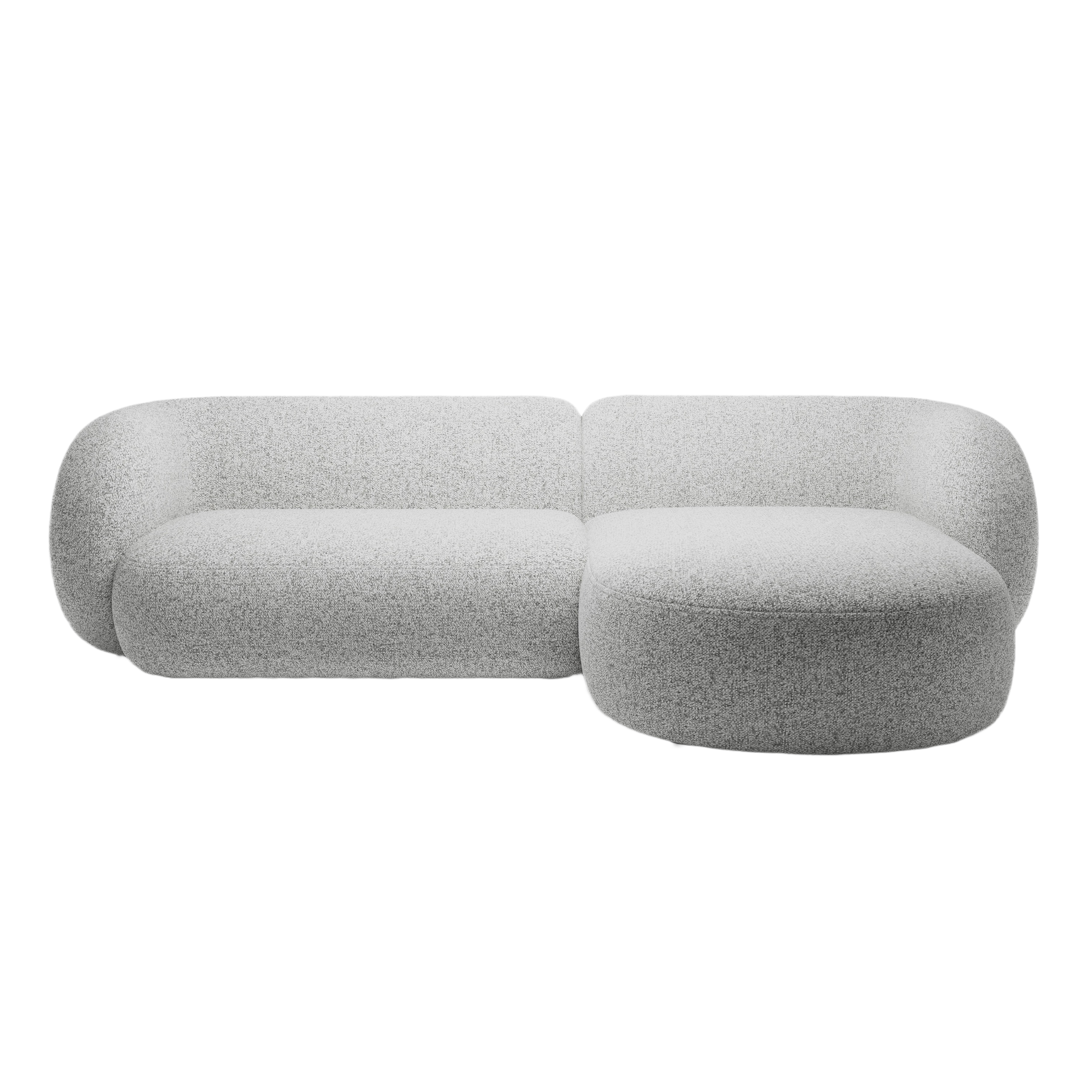 Right-facing 3-seater sofa KATE light gray mélange