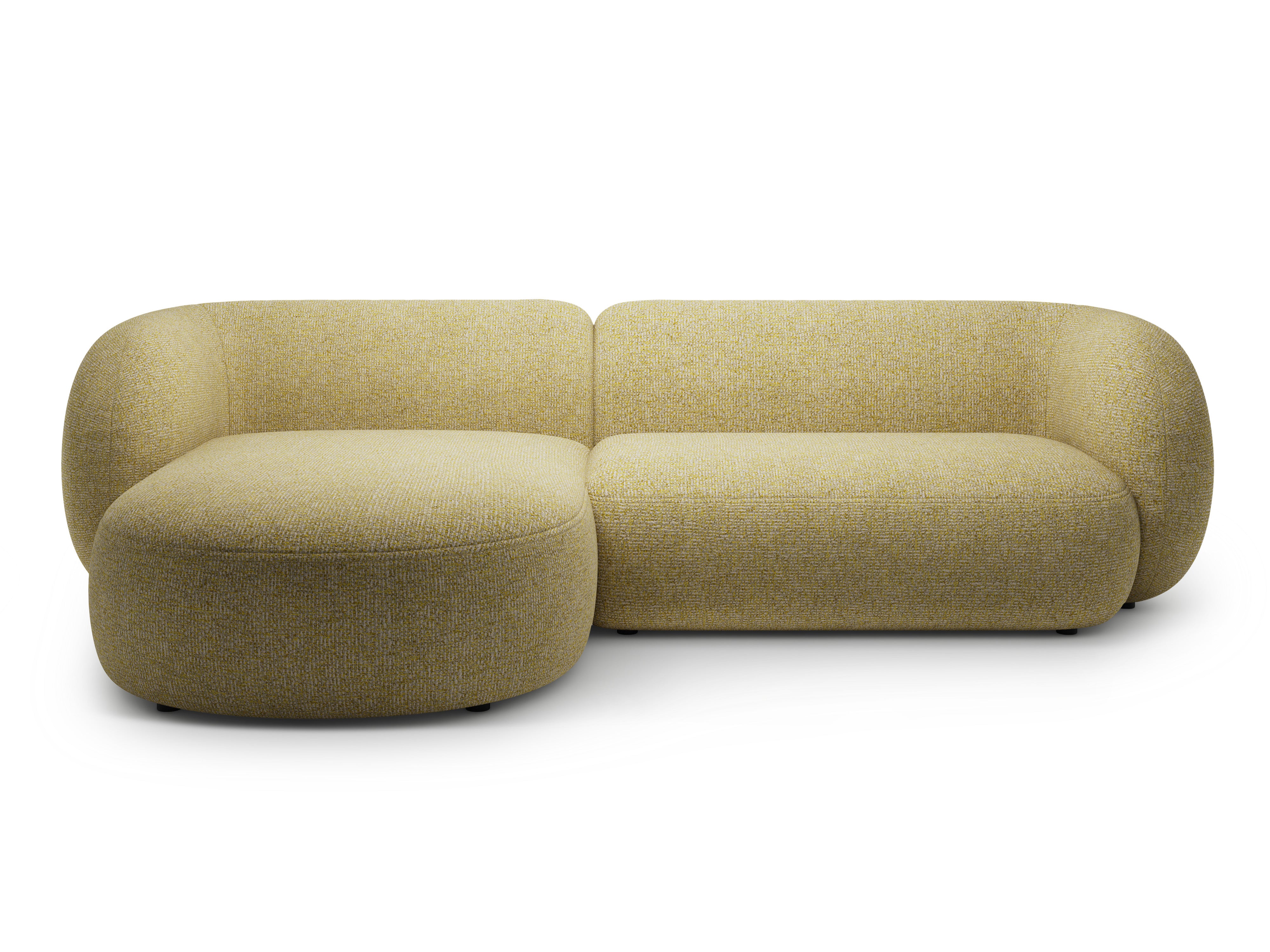 Left-sided 3-seater corner sofa KATE yellow mélange