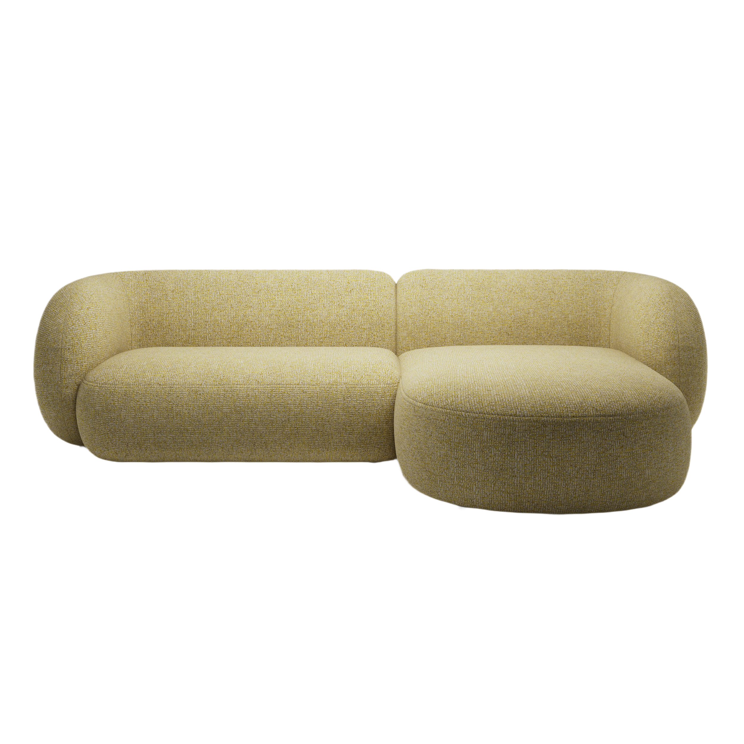 Right-facing 3-seater sofa KATE yellow mélange
