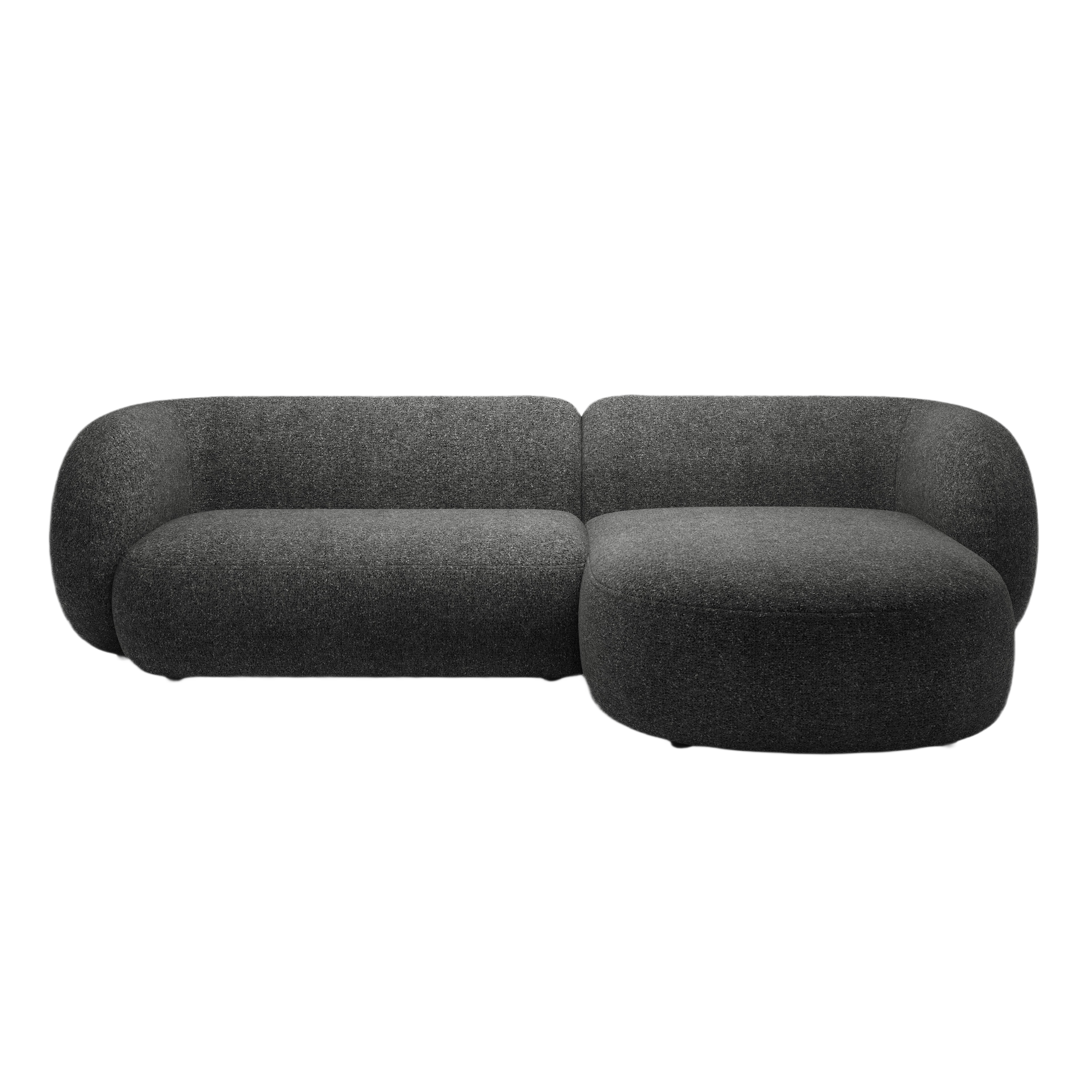 Right-facing 3-seater corner sofa KATE dark gray mélange