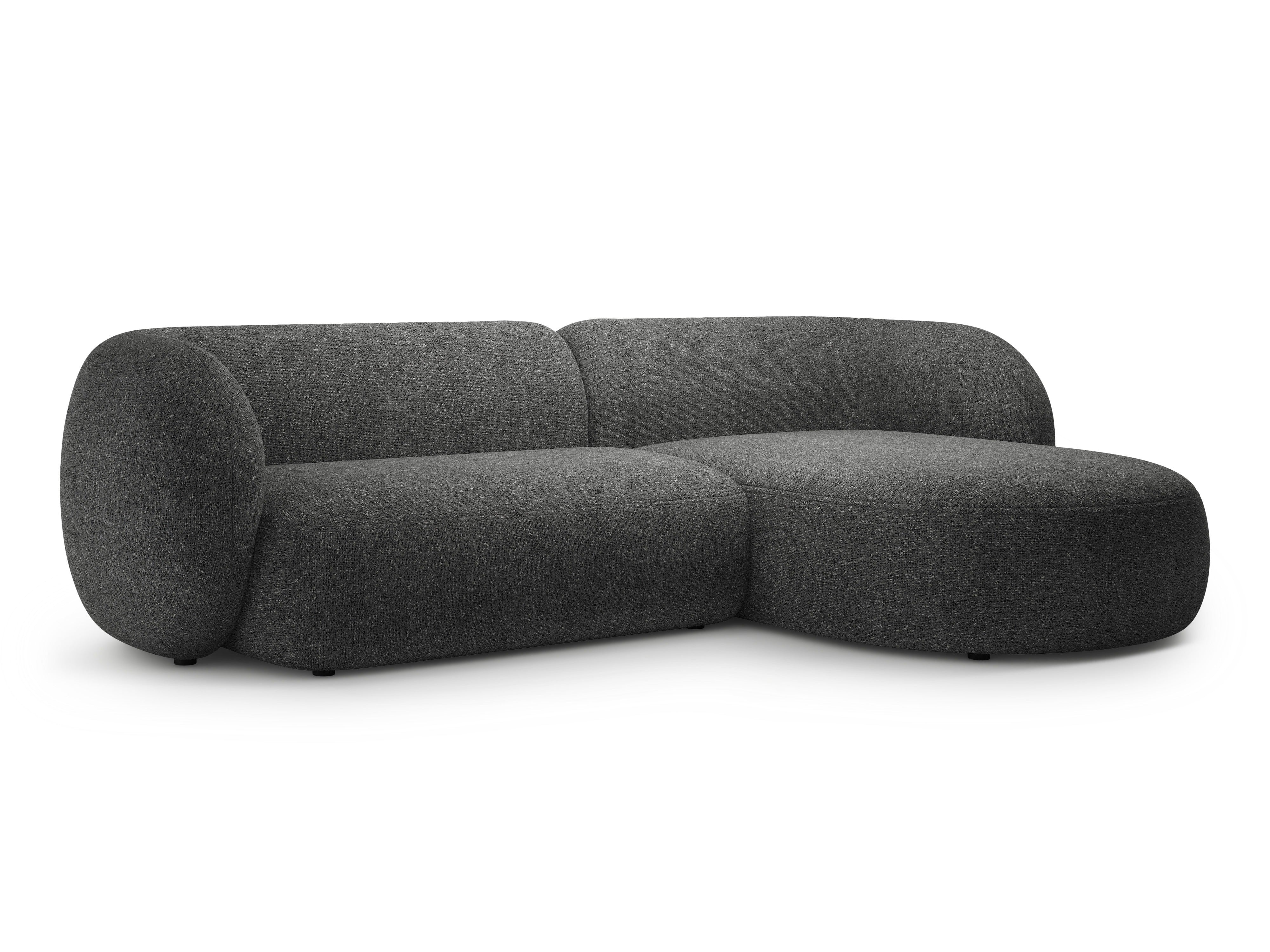 Right-facing 3-seater corner sofa KATE dark gray mélange