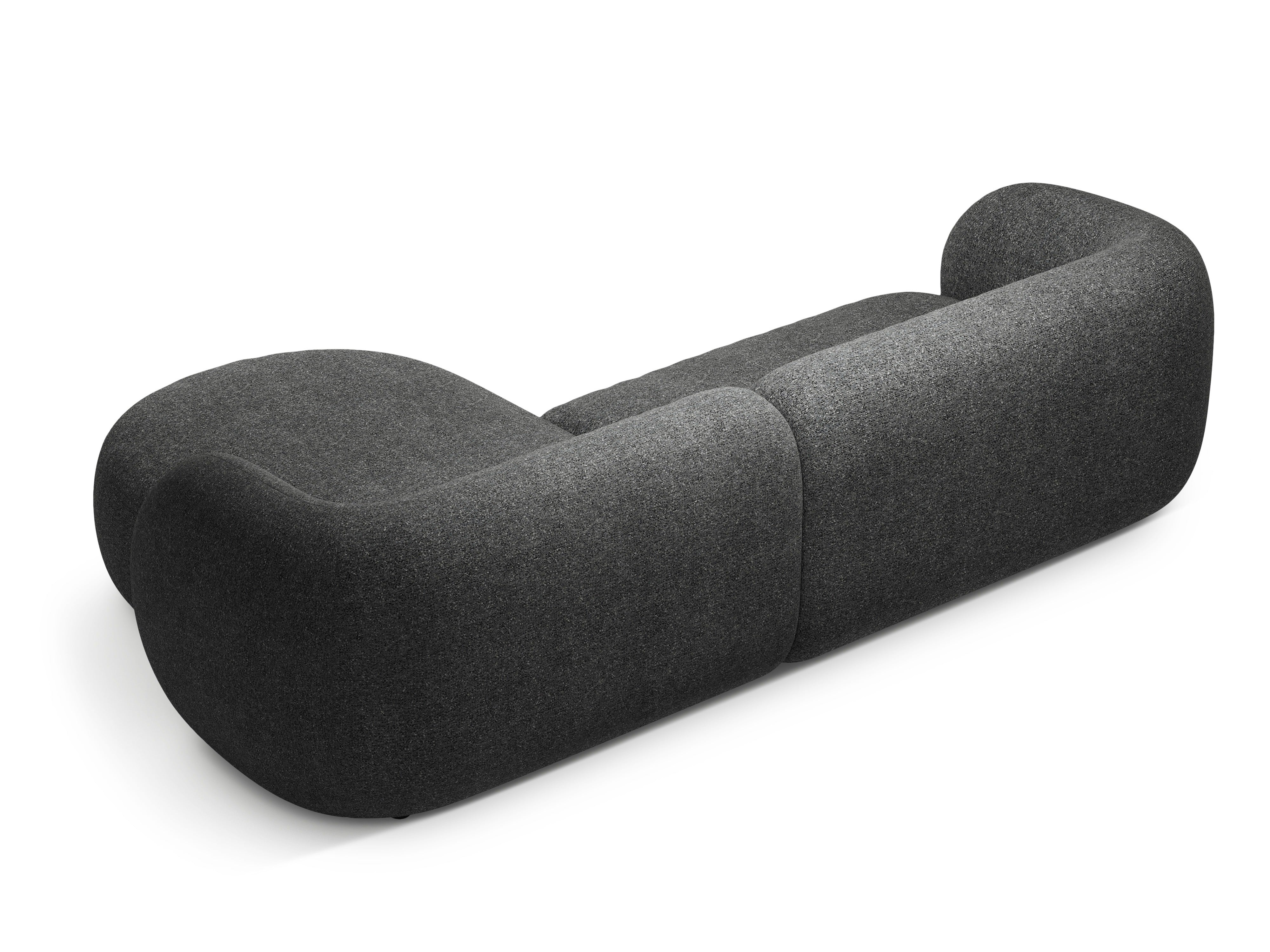 Right-facing 3-seater corner sofa KATE dark gray mélange