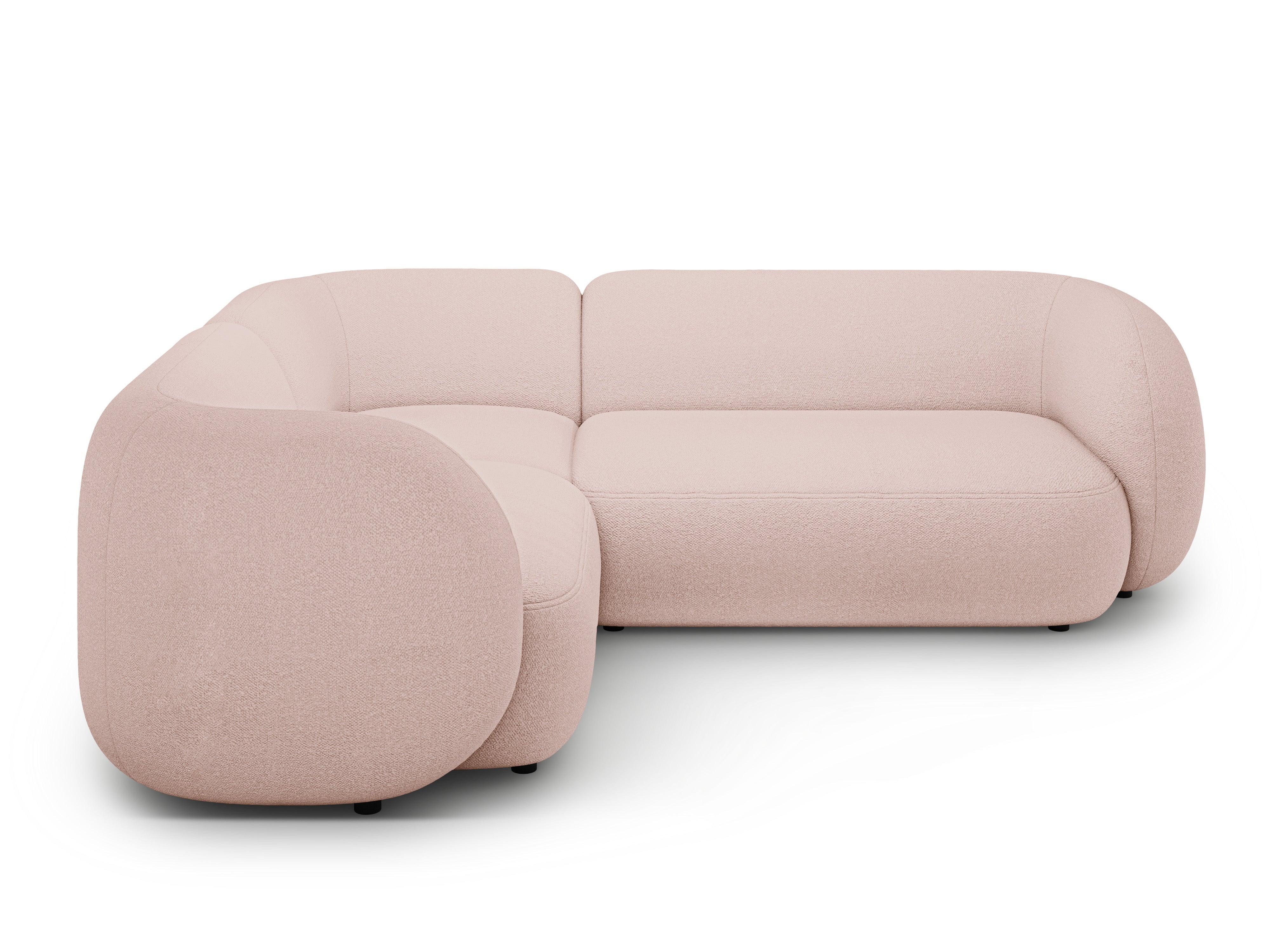 Left-facing 4-seater sofa KATE pink boucle