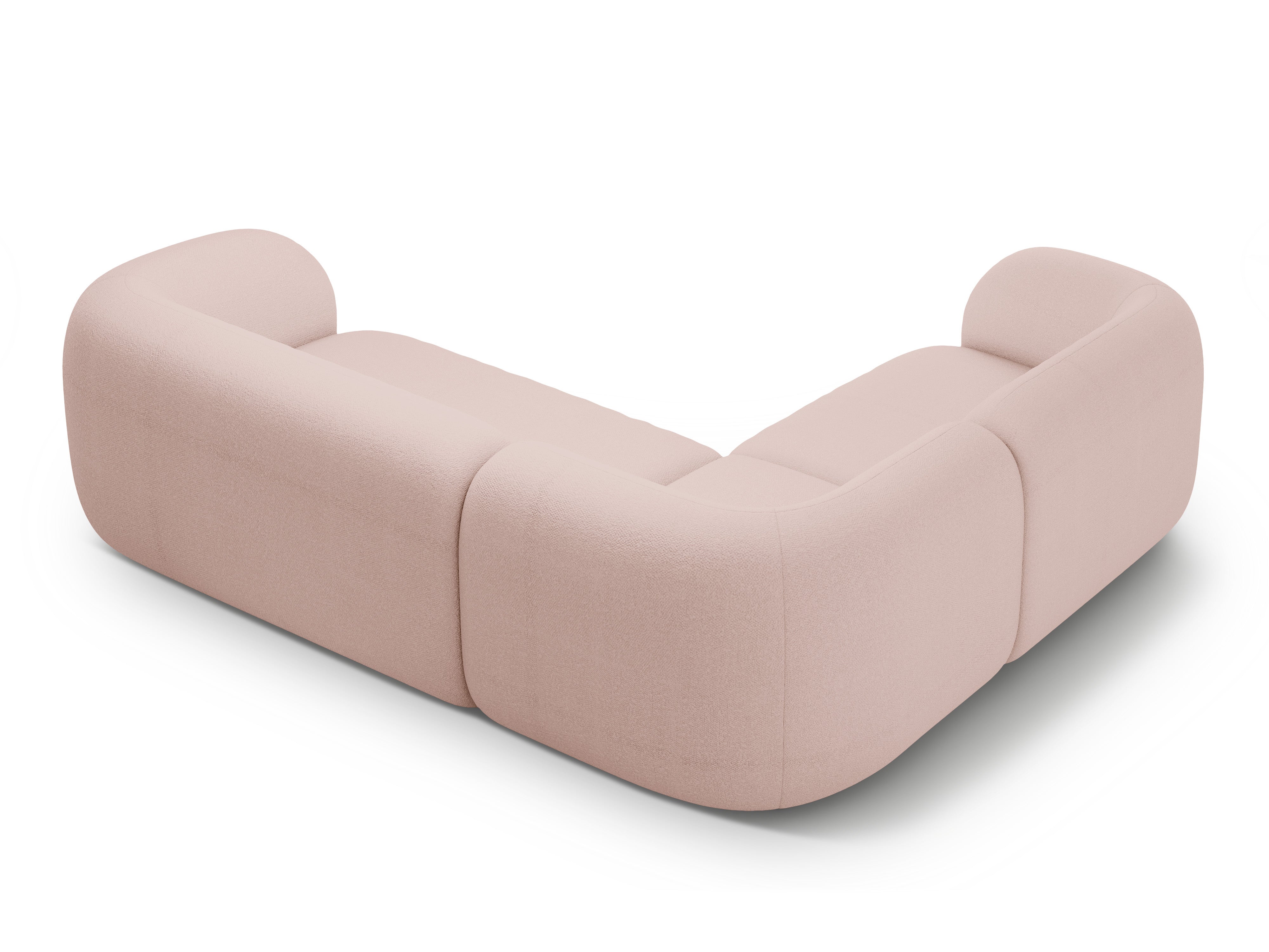 Left-facing 4-seater sofa KATE pink boucle