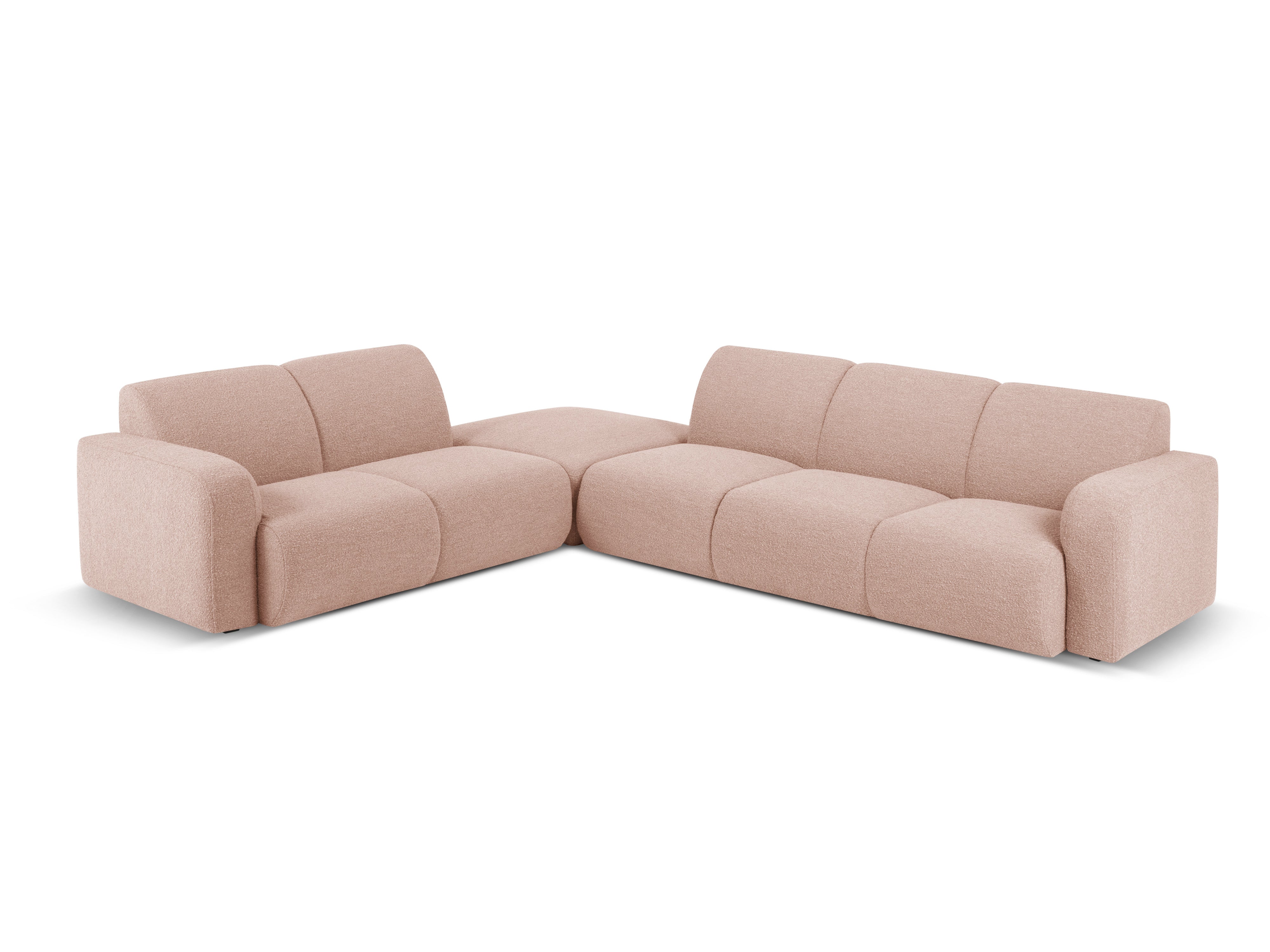 Narożnik w tkaninie boucle lewostronny otwarty MOLINO pudrowy róż – Micadoni