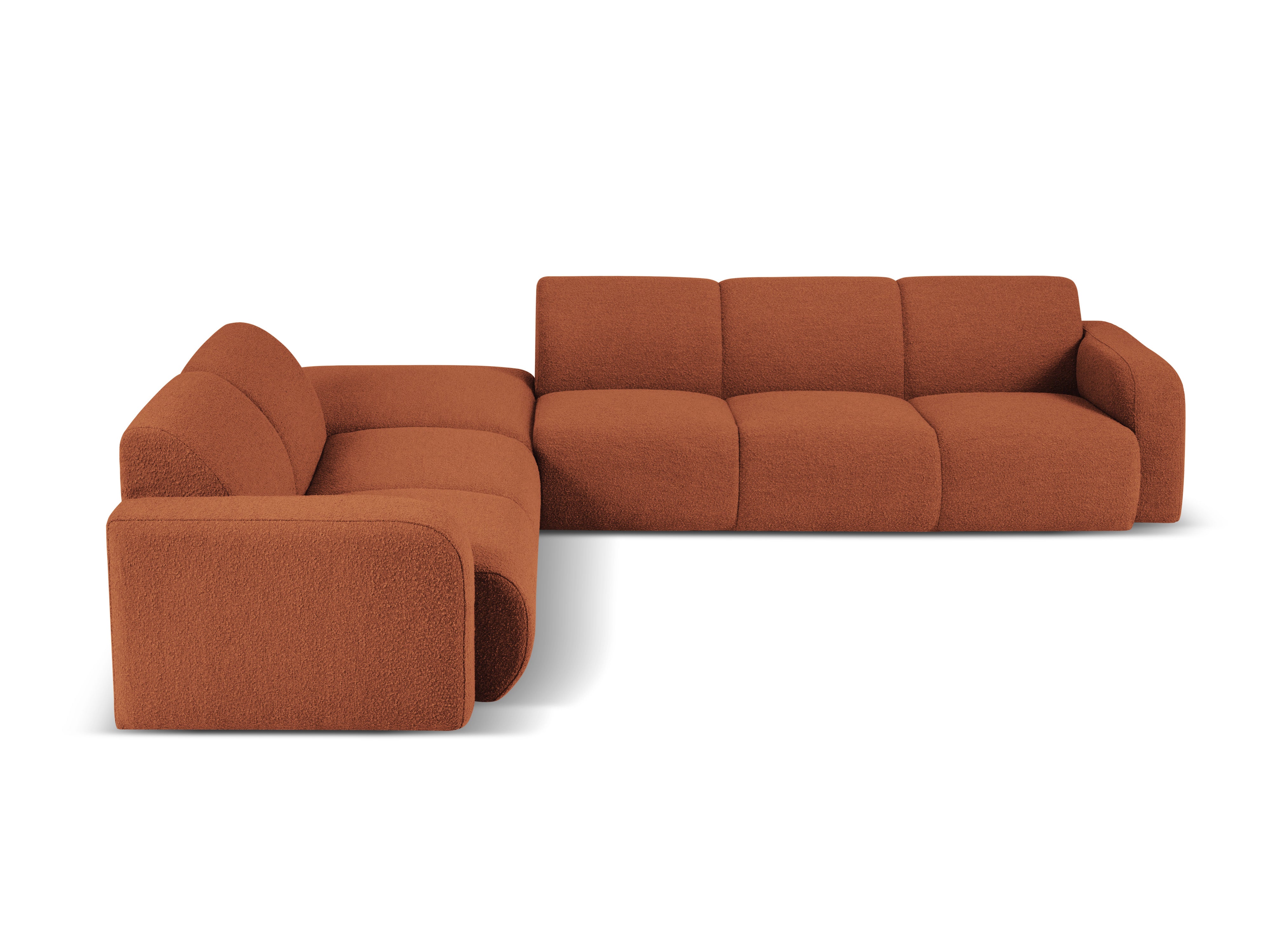 Narożnik w tkaninie boucle lewostronny otwarty MOLINO terracotta – Micadoni