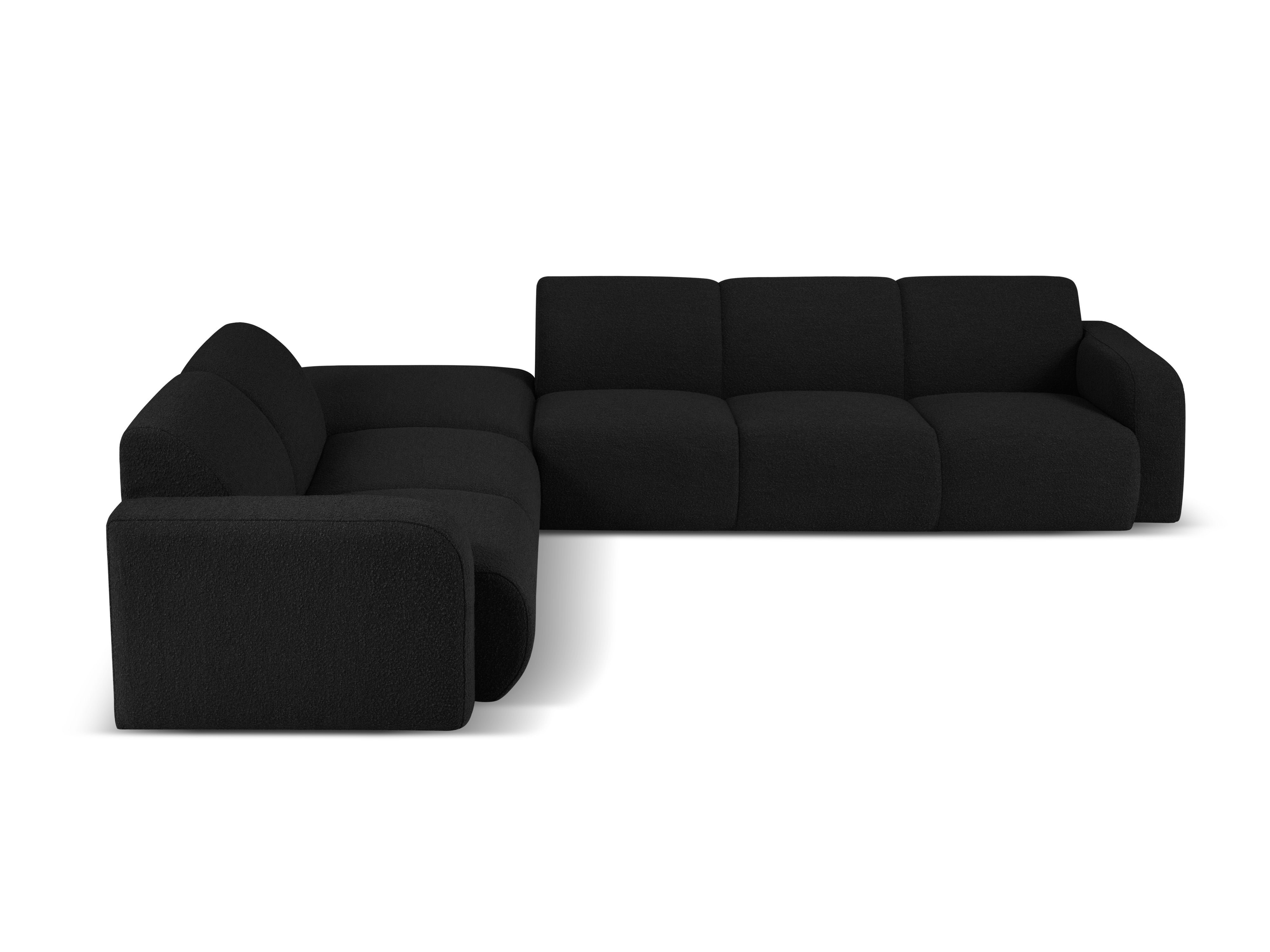 Narożnik w tkaninie boucle lewostronny otwarty MOLINO czarny Micadoni Eye on Design