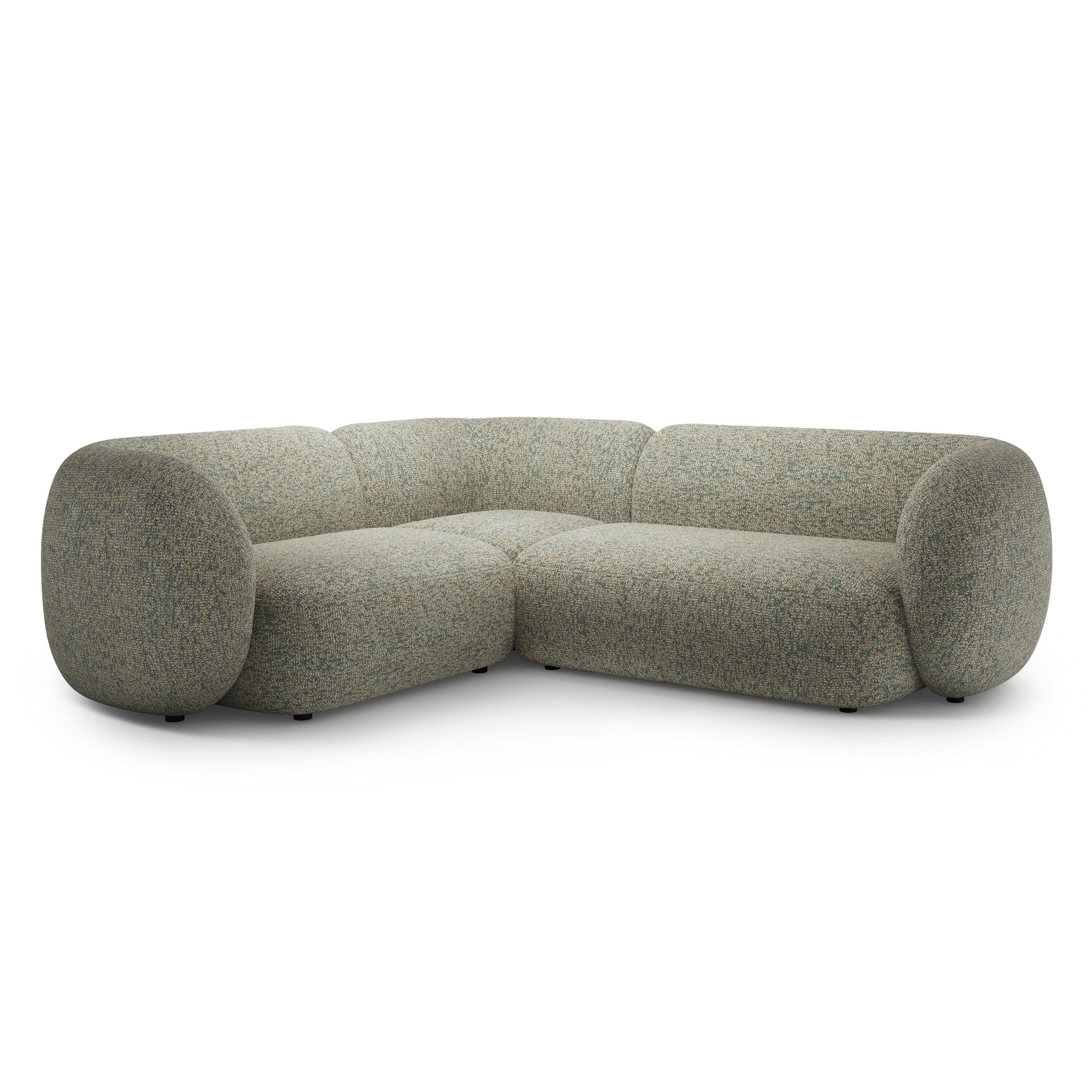 Left-sided corner sofa for 4 people KATE light green mélange