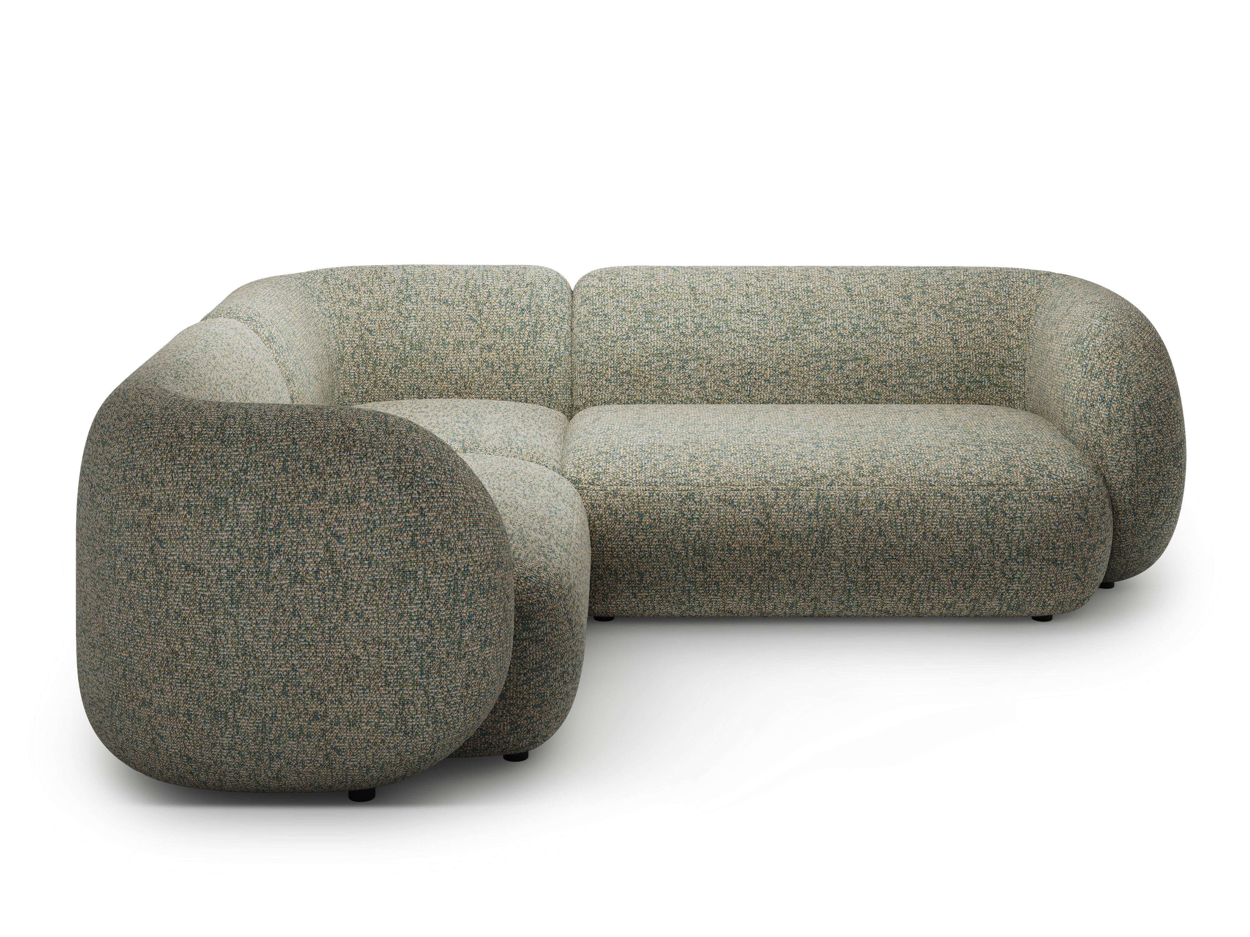 Left-sided corner sofa for 4 people KATE light green mélange