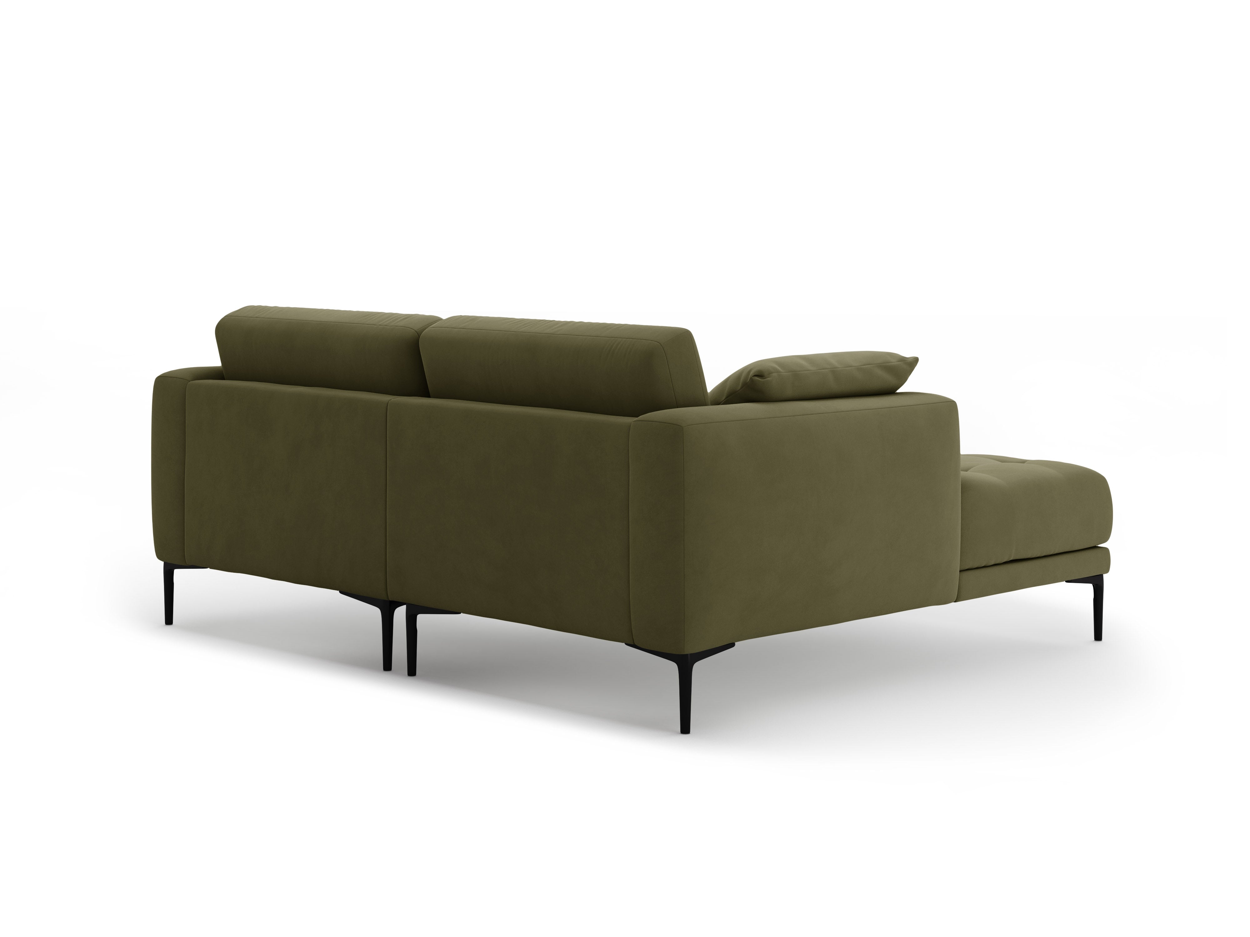 Left-facing velvet corner sofa BEMY green