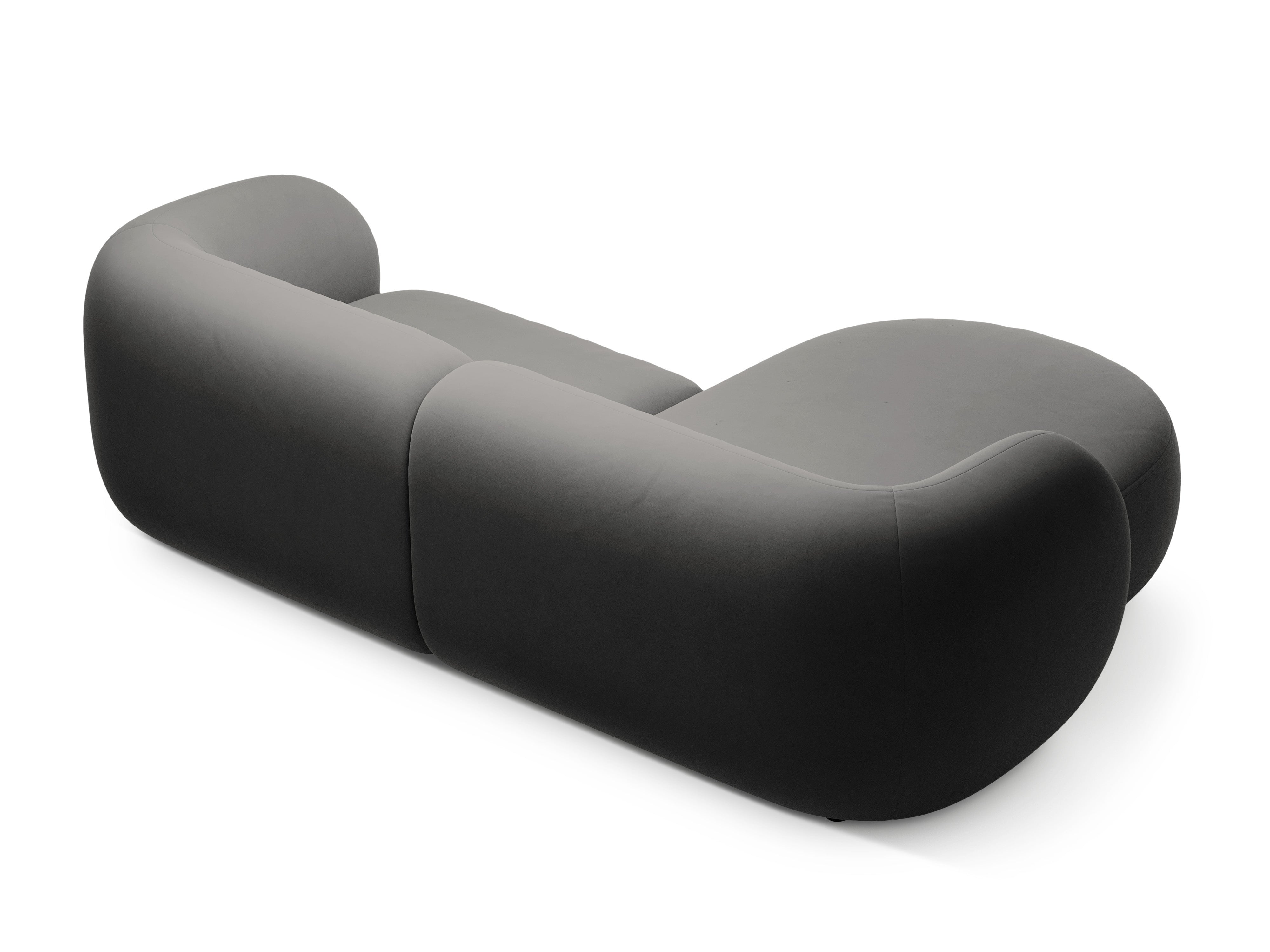 Left-facing velvet corner sofa for 2 people KATE dark gray