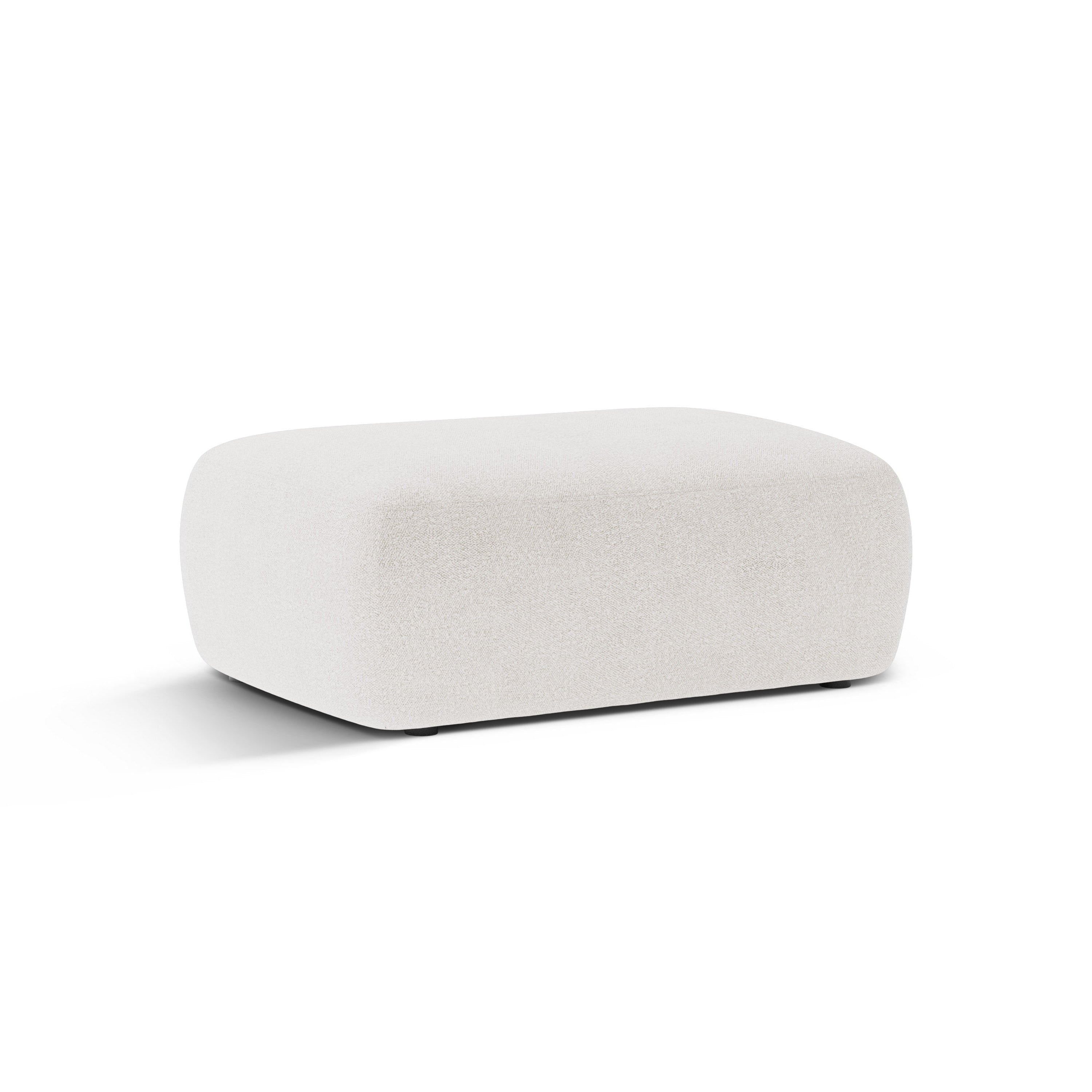 Bílý boucle obdélníkový puf KATE